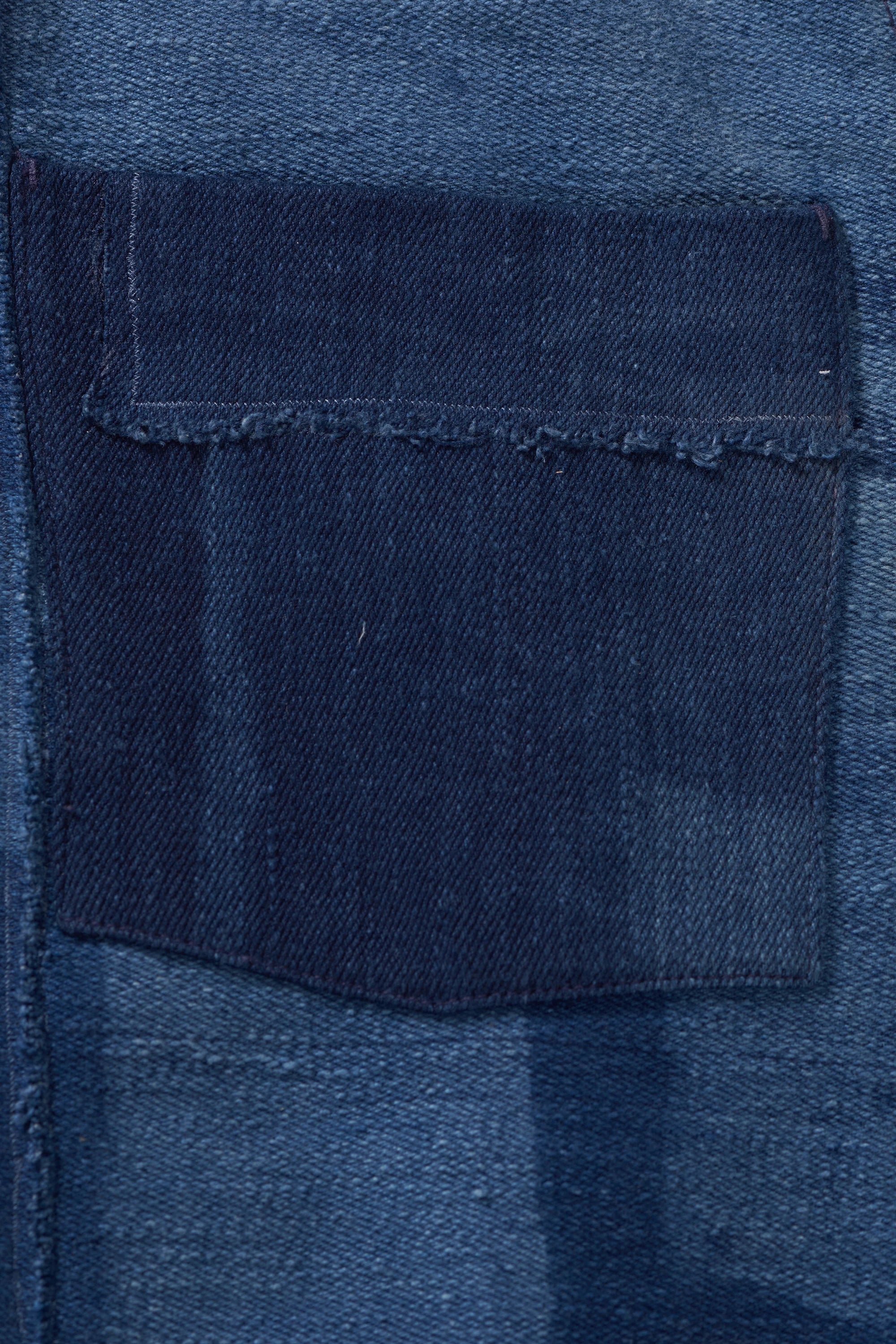 Indigo Patchwork Pleated Trousers