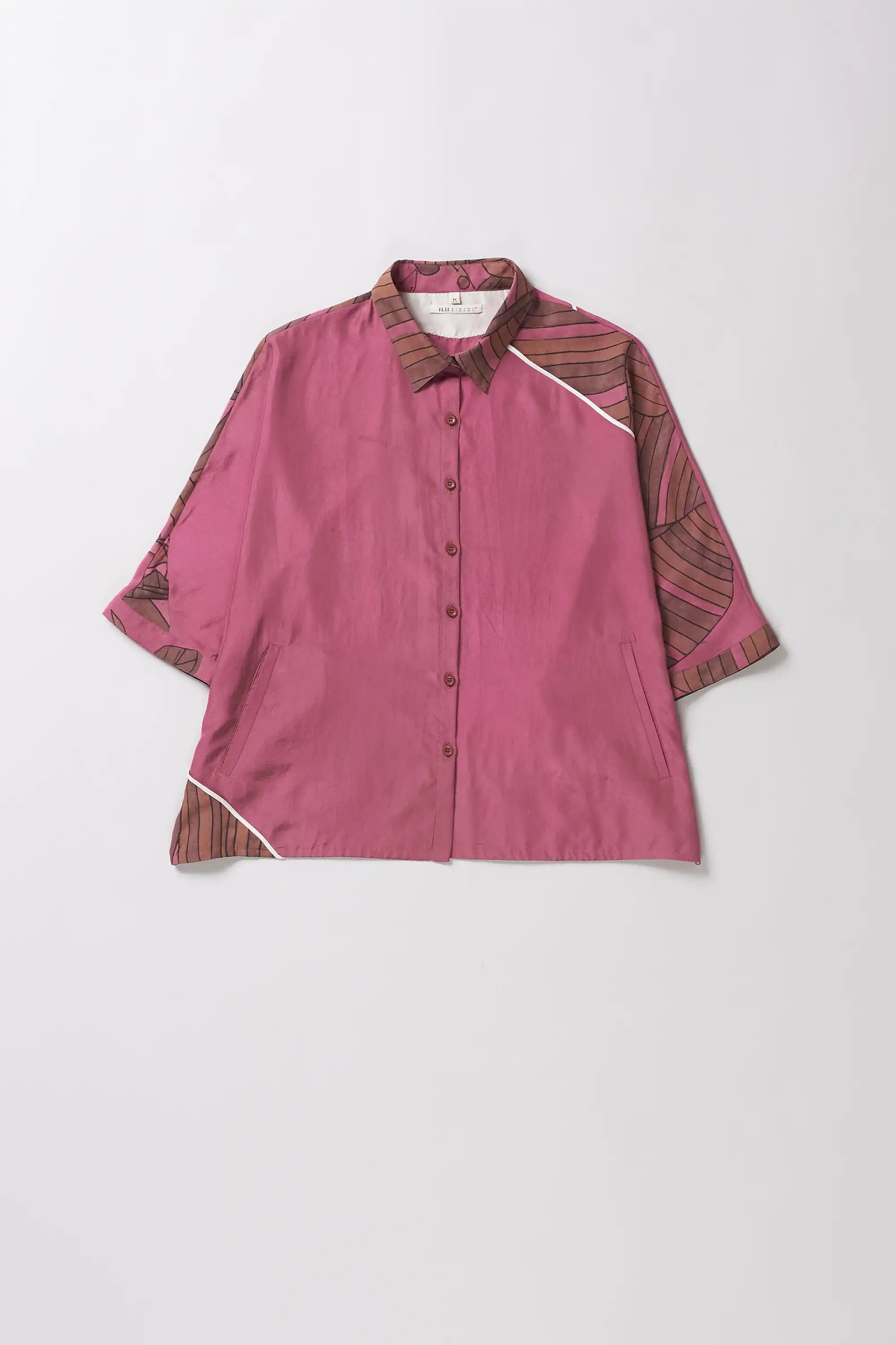 Fuchsia pink silk shirt
