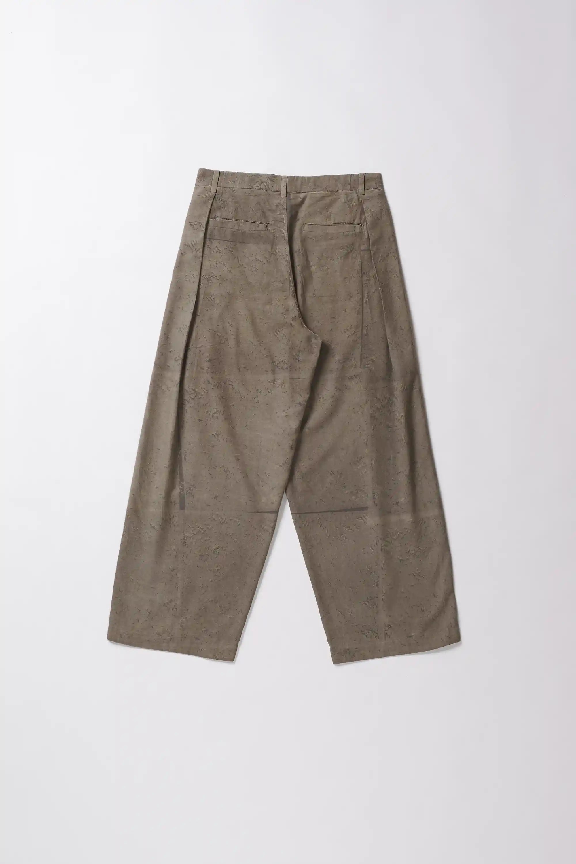 Textured Trousers in Khaki Green