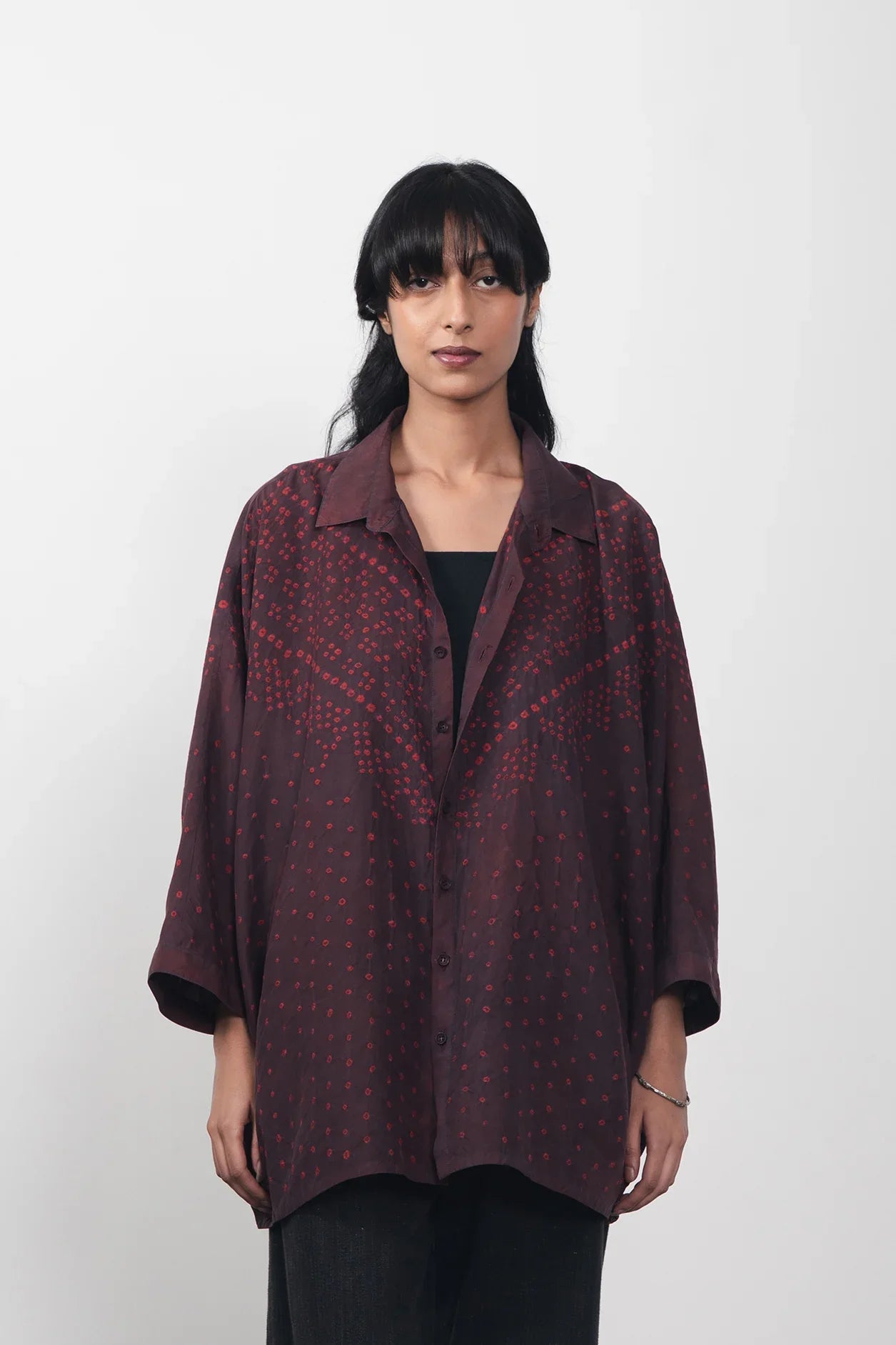 Unisex Silk Shirt with Bandhani