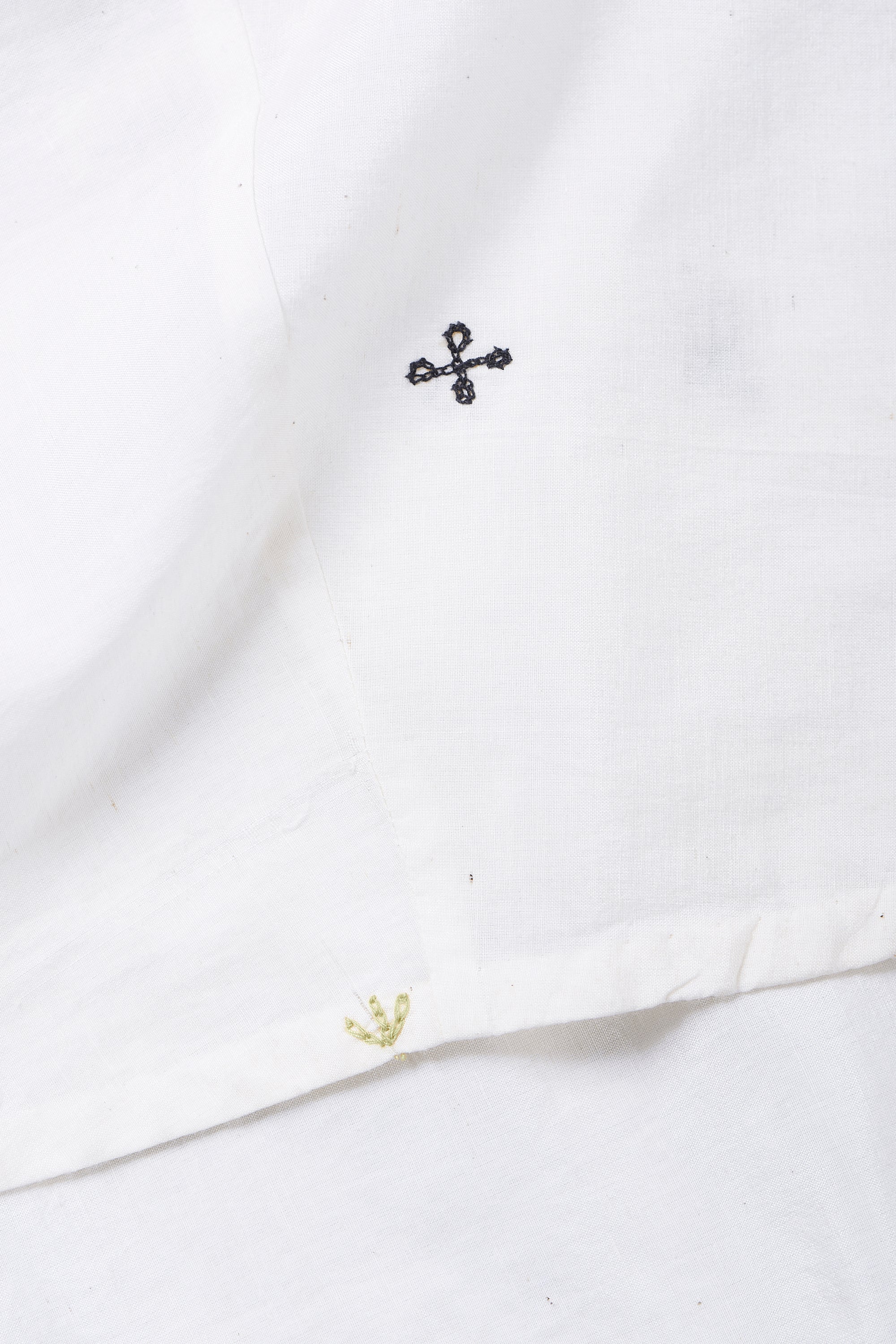 Ecru Cotton Silk Blend Hand Embroidered Dress