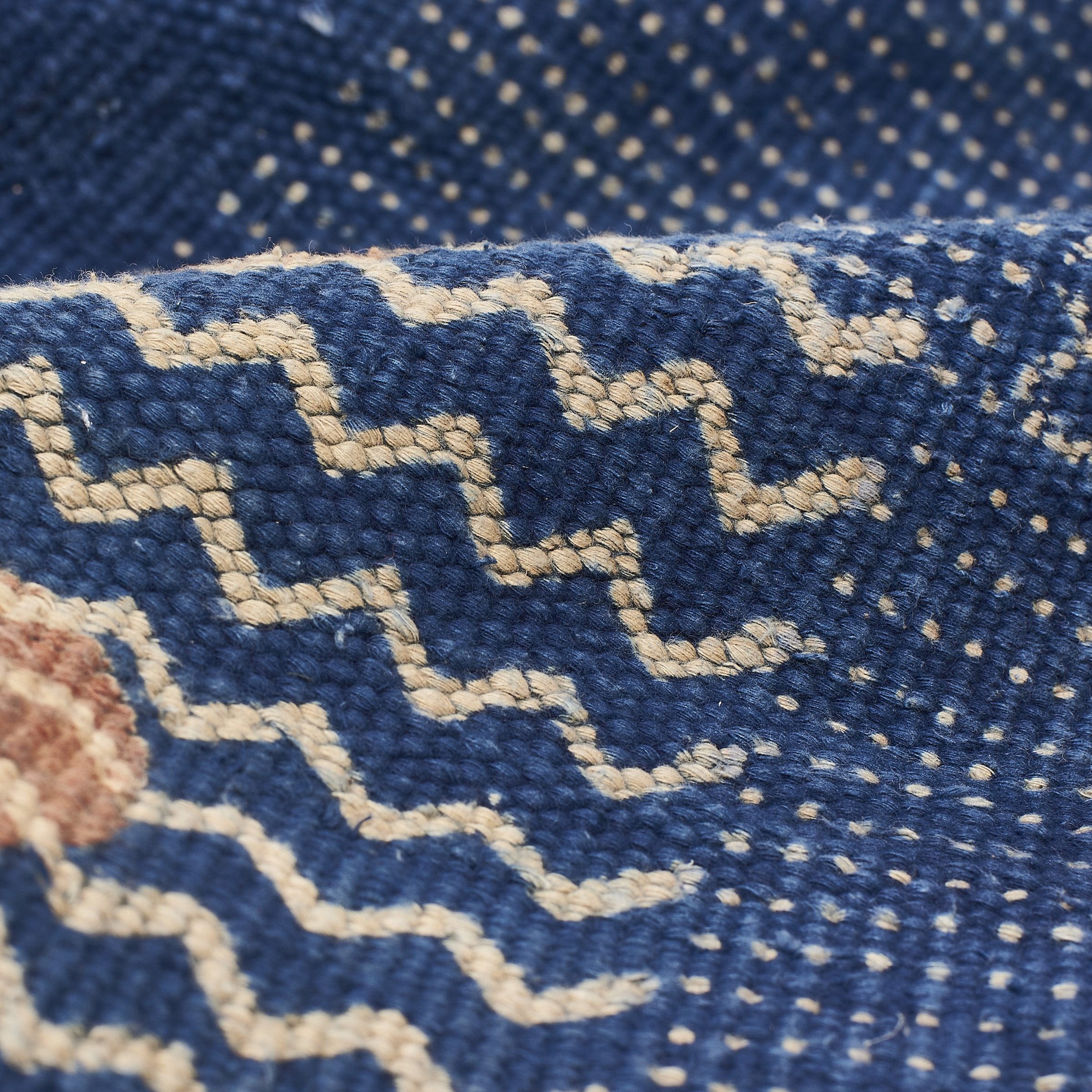 INDIGO MULTICOLOR RUG 100% HAND MADE KALA COTTON