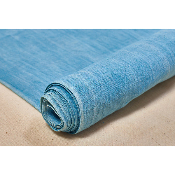 Sky Blue / Hand-Woven / Organic Cotton Fabric