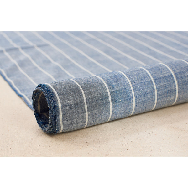 Natural Indigo / Yarn Dyed Stripes / Organic Cotton /  Fabric