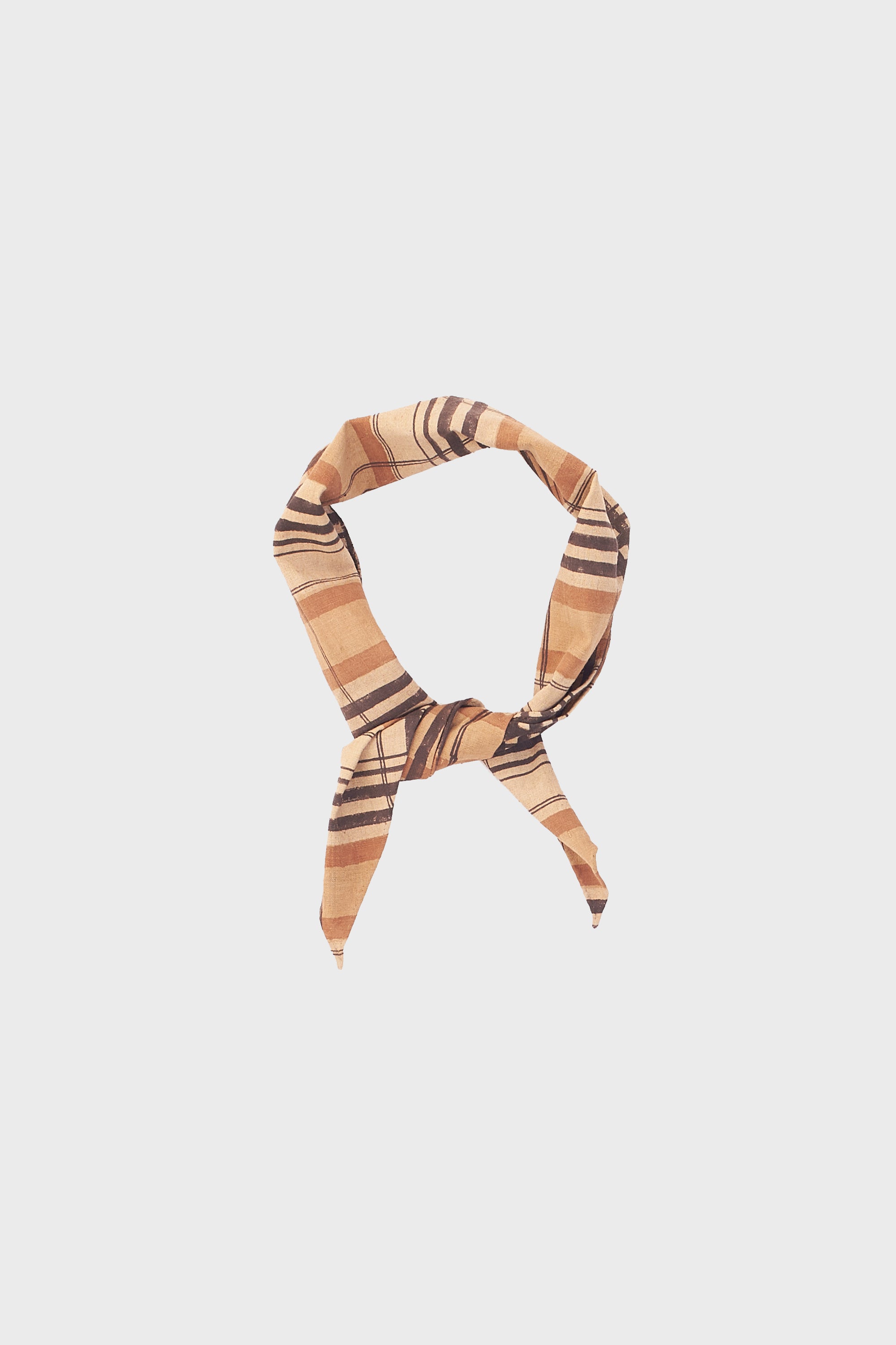 40S Count Handspun Organic Cotton Bandana Printed with Natural Color
