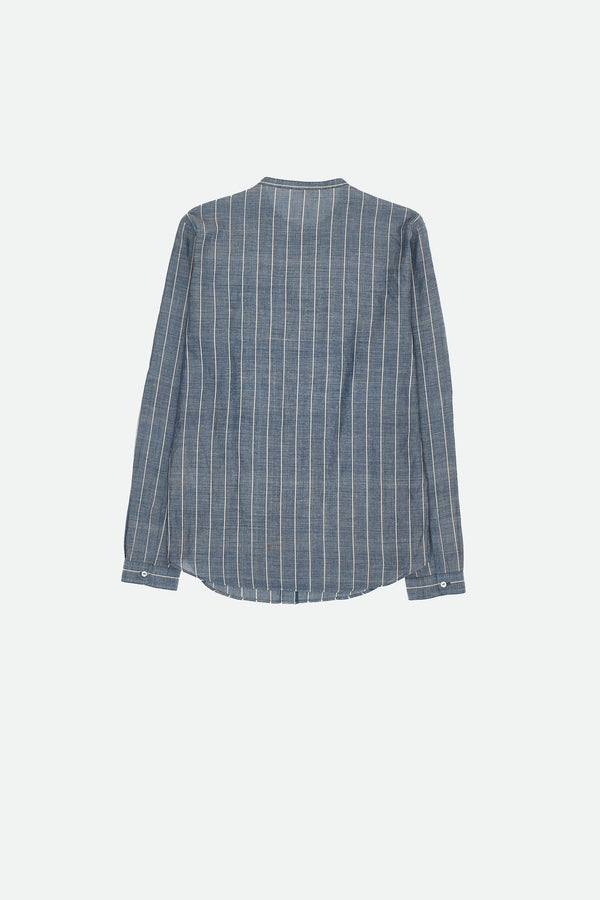 INDIGO YARN DYED COTTON SHIRT