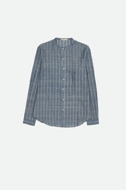 INDIGO YARN DYED COTTON SHIRT