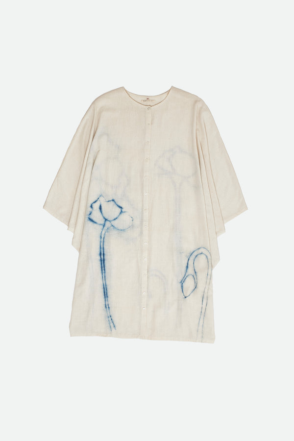 WOMEN'S DRAPED DRESS WITH SHIBORI