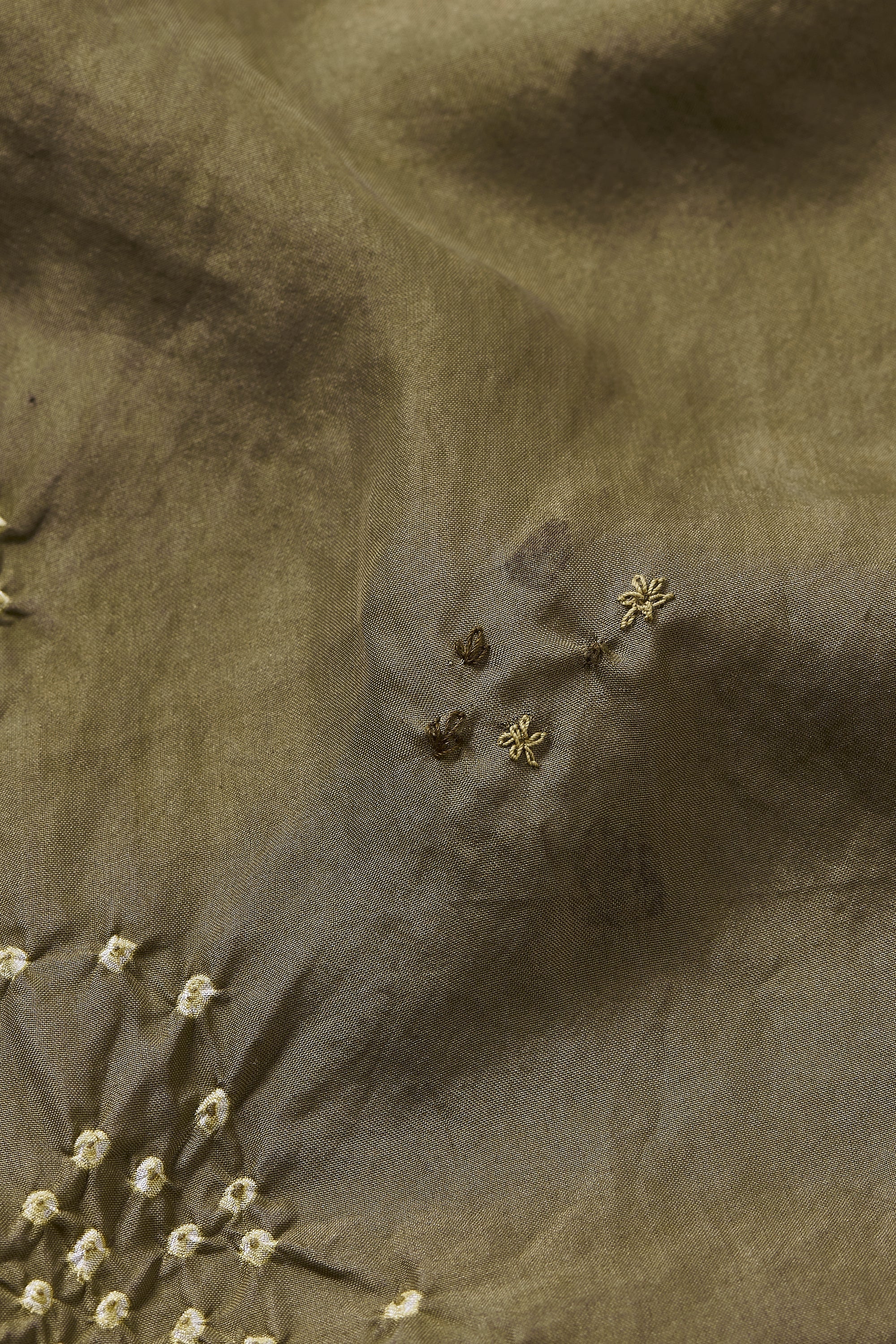 SAGE SILK WITH BANDHANI SCARF