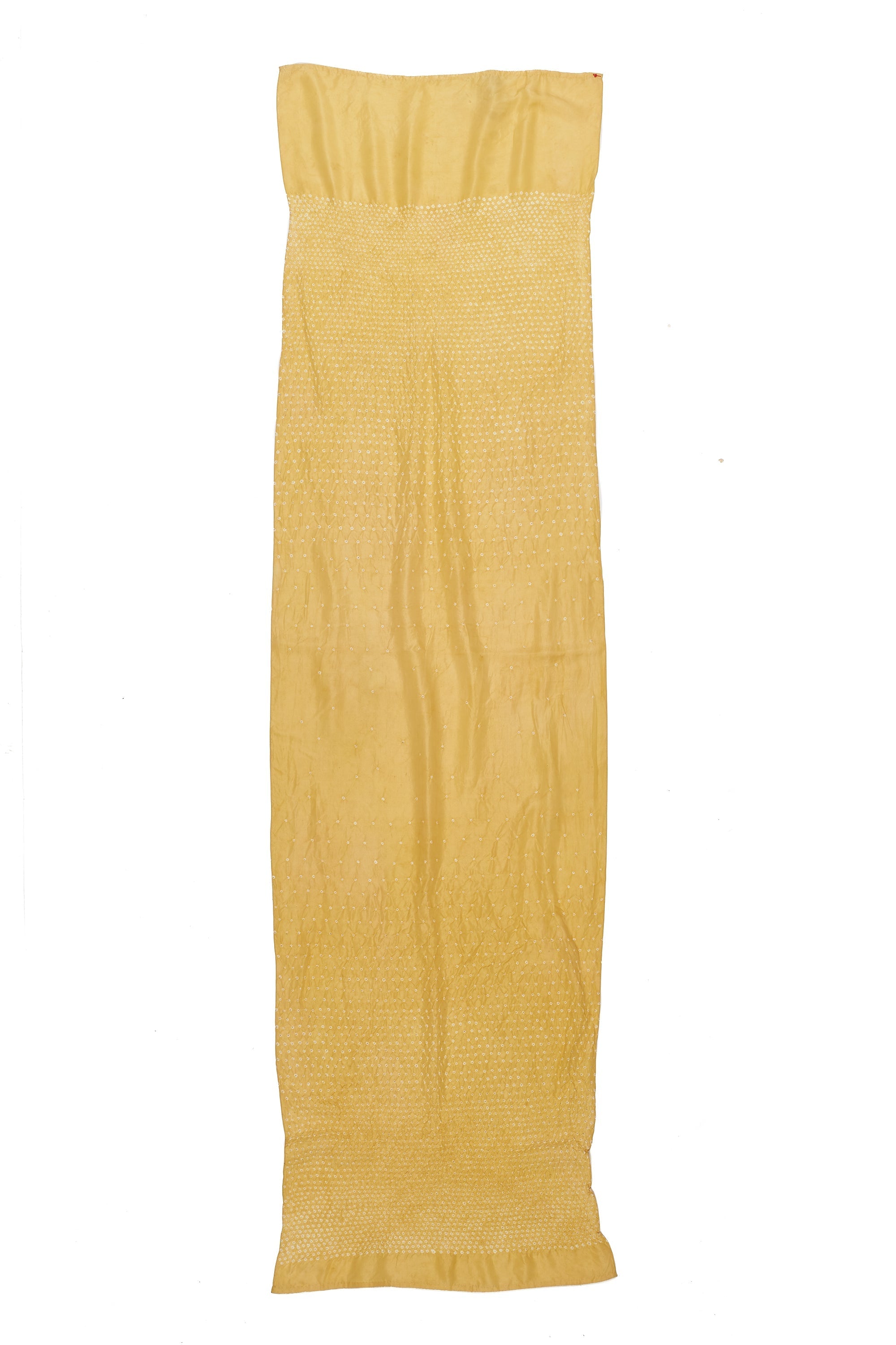 OCHRE YELLOW BANDHANI SILK SCARF