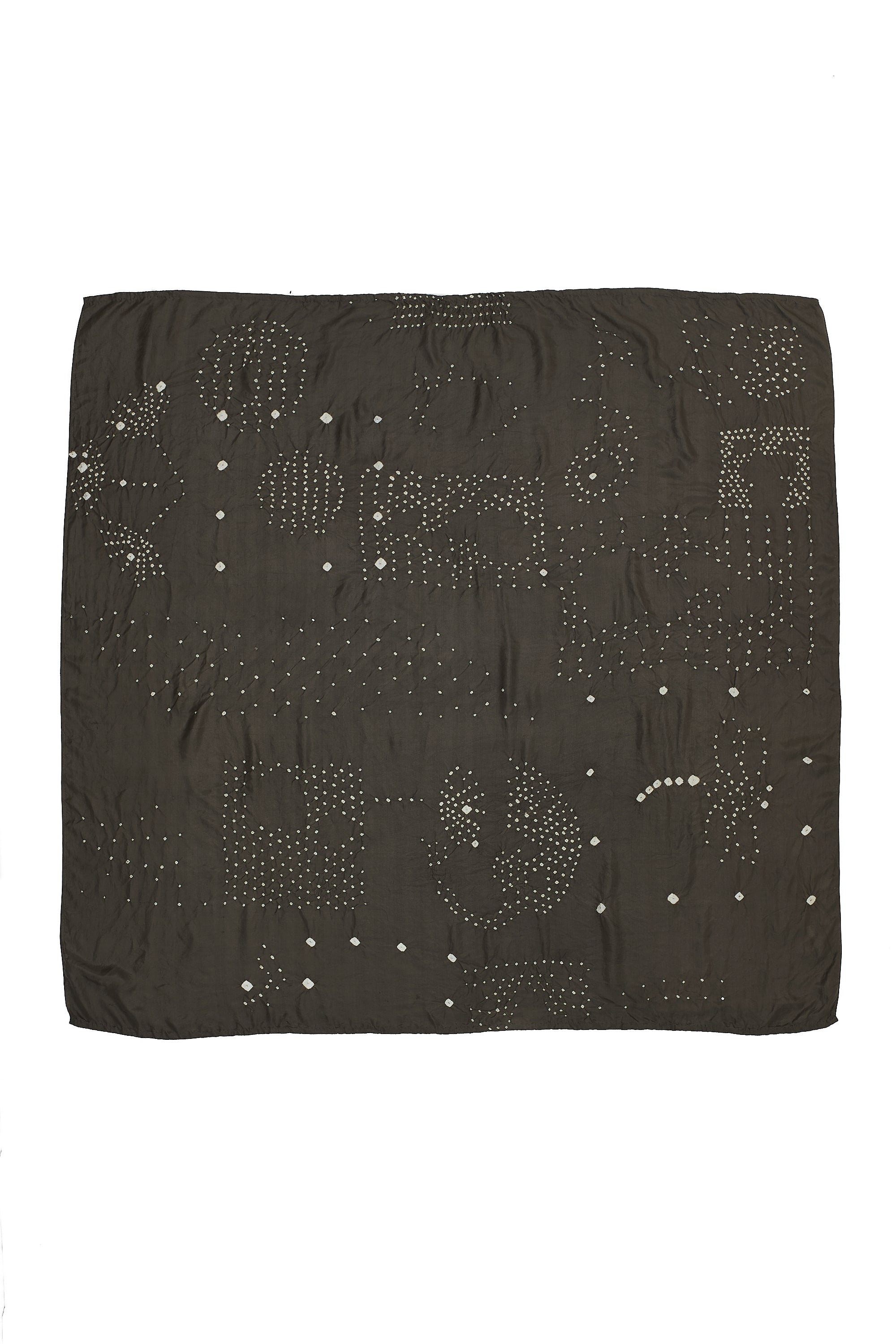 CHARCOAL SILK WITH BANDHANI SCARF