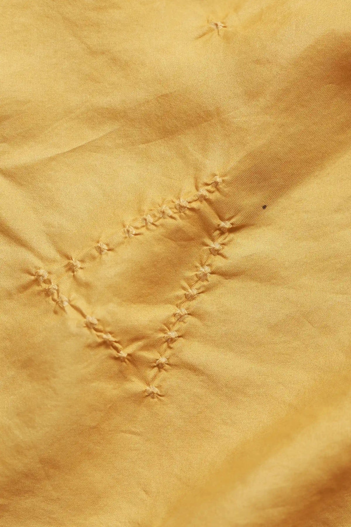 Ochre Yellow Silk With Bandhani Scarf