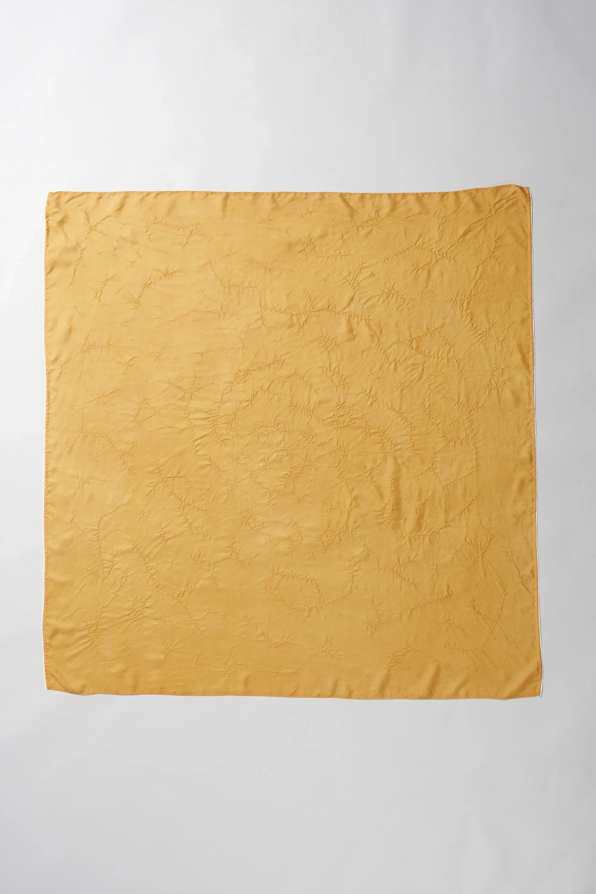 Ochre Yellow Silk With Bandhani Scarf