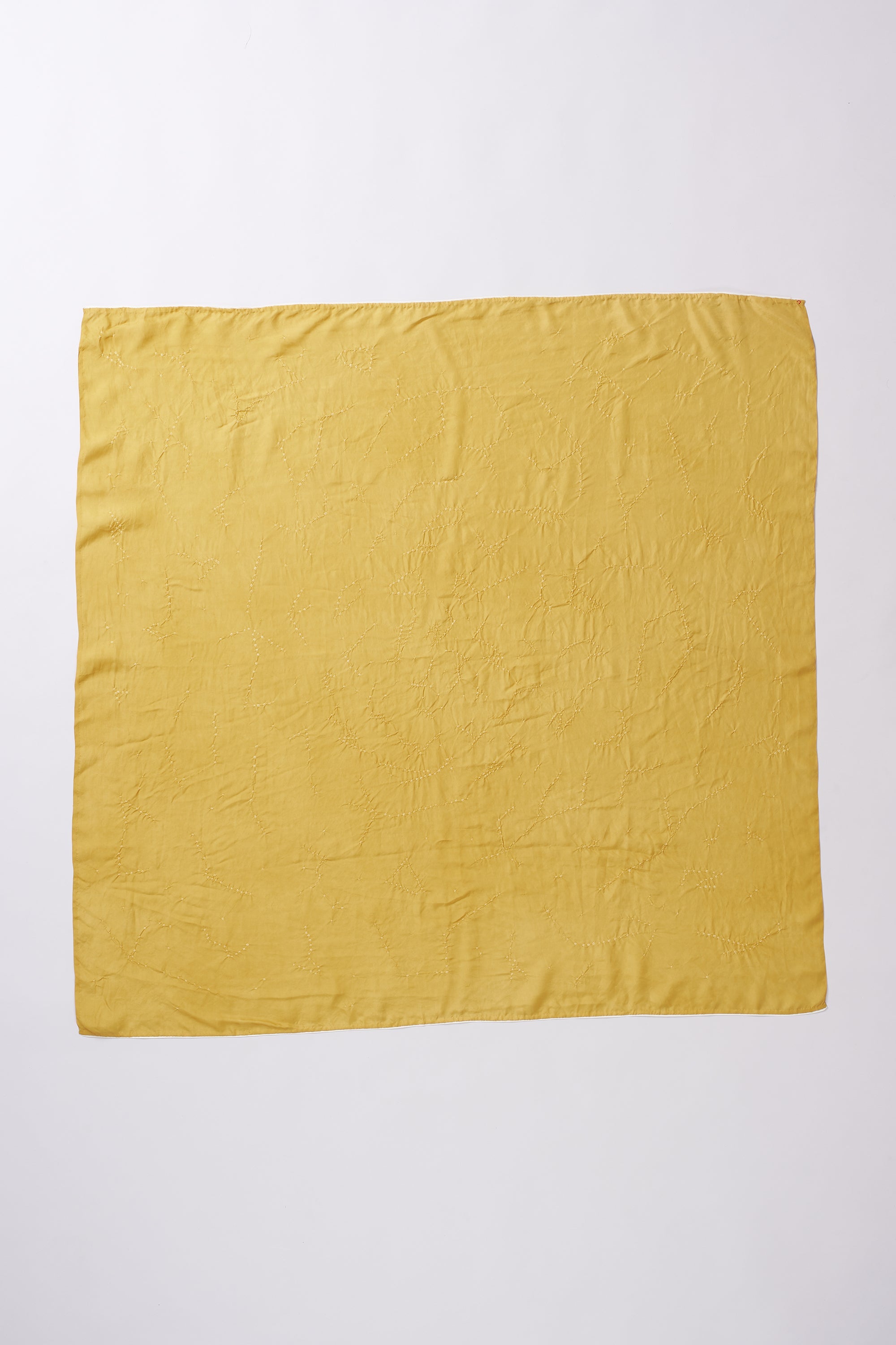 OCHER YELLOW SILK WITH BANDHANI SCARF