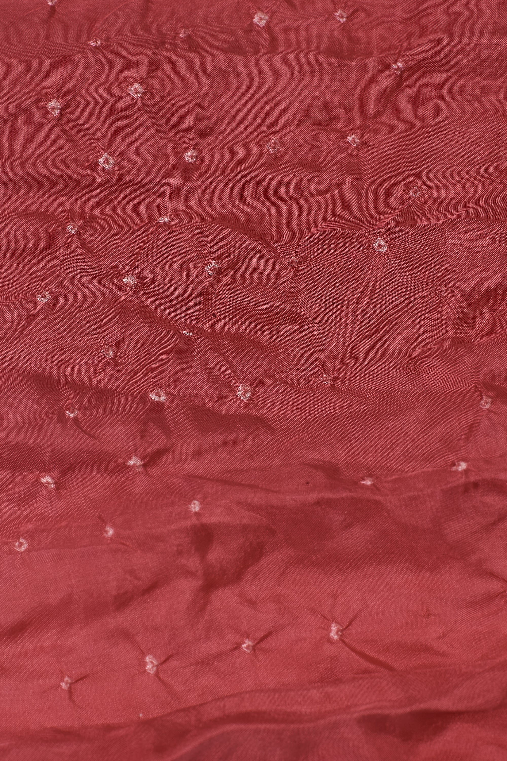 PINK WOOD SILK WITH BANDHANI SCARF