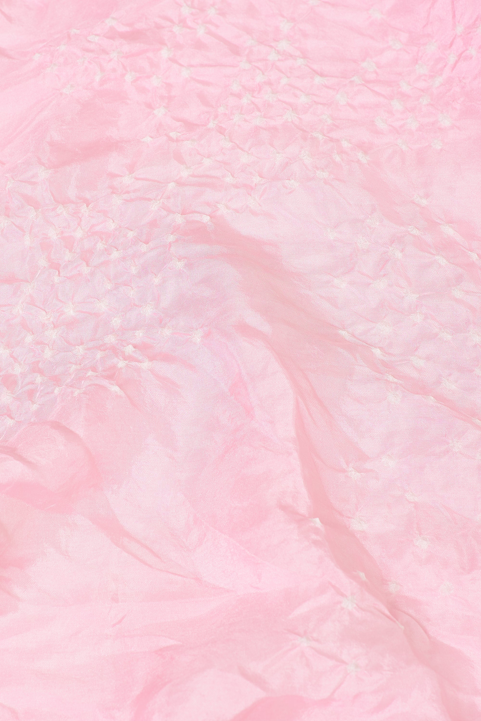 LIGHT PINK SILK WITH BANDHANI SHAWL
