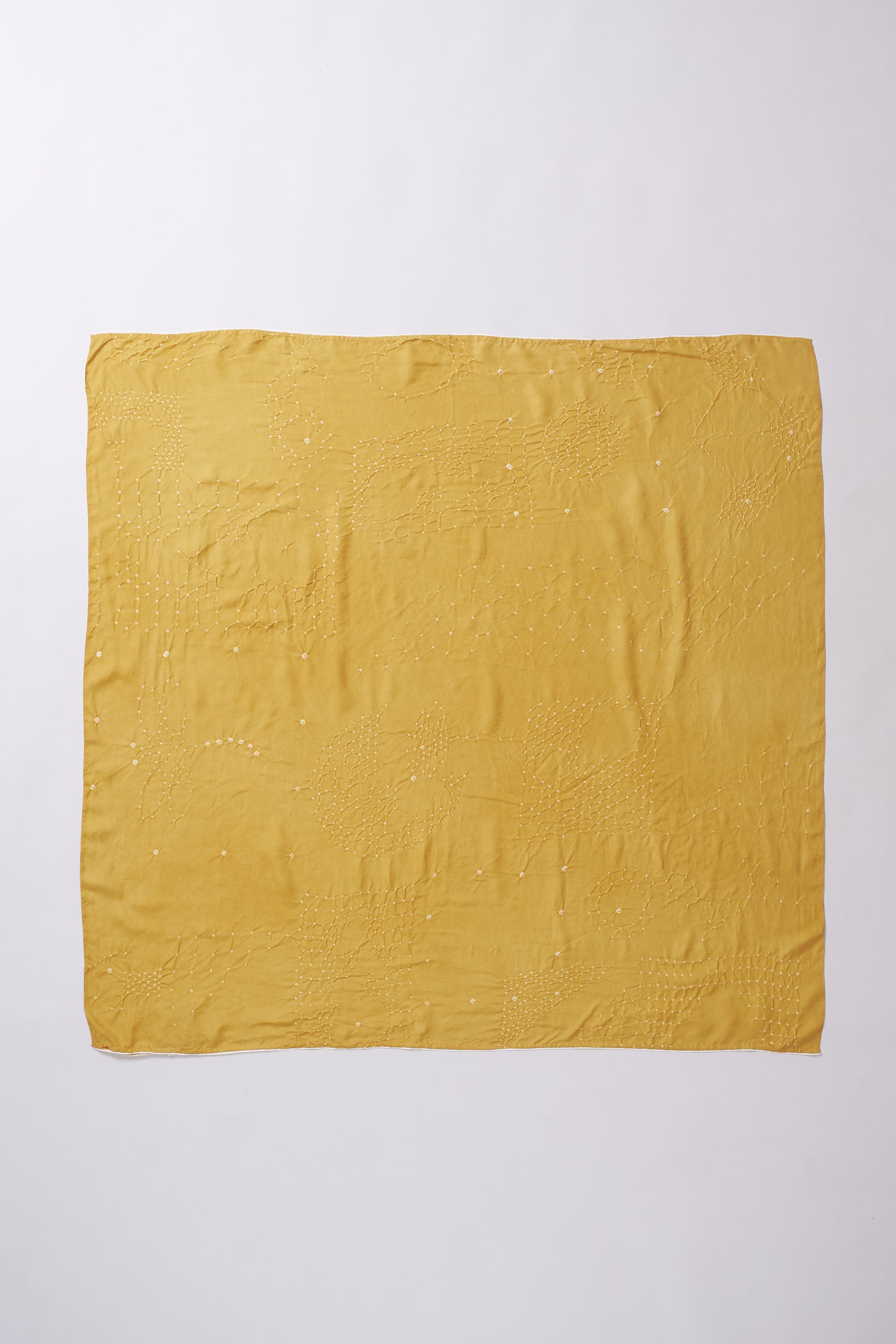 OCHRE YELLOW SILK WITH BANDHANI SCARF
