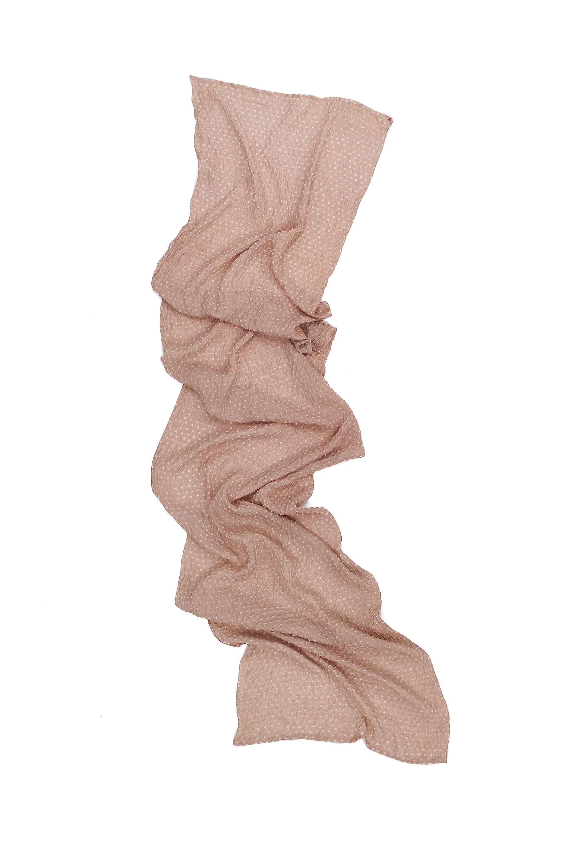 VINTAGE PINK COLOUR BANDHANI SILK SCARF