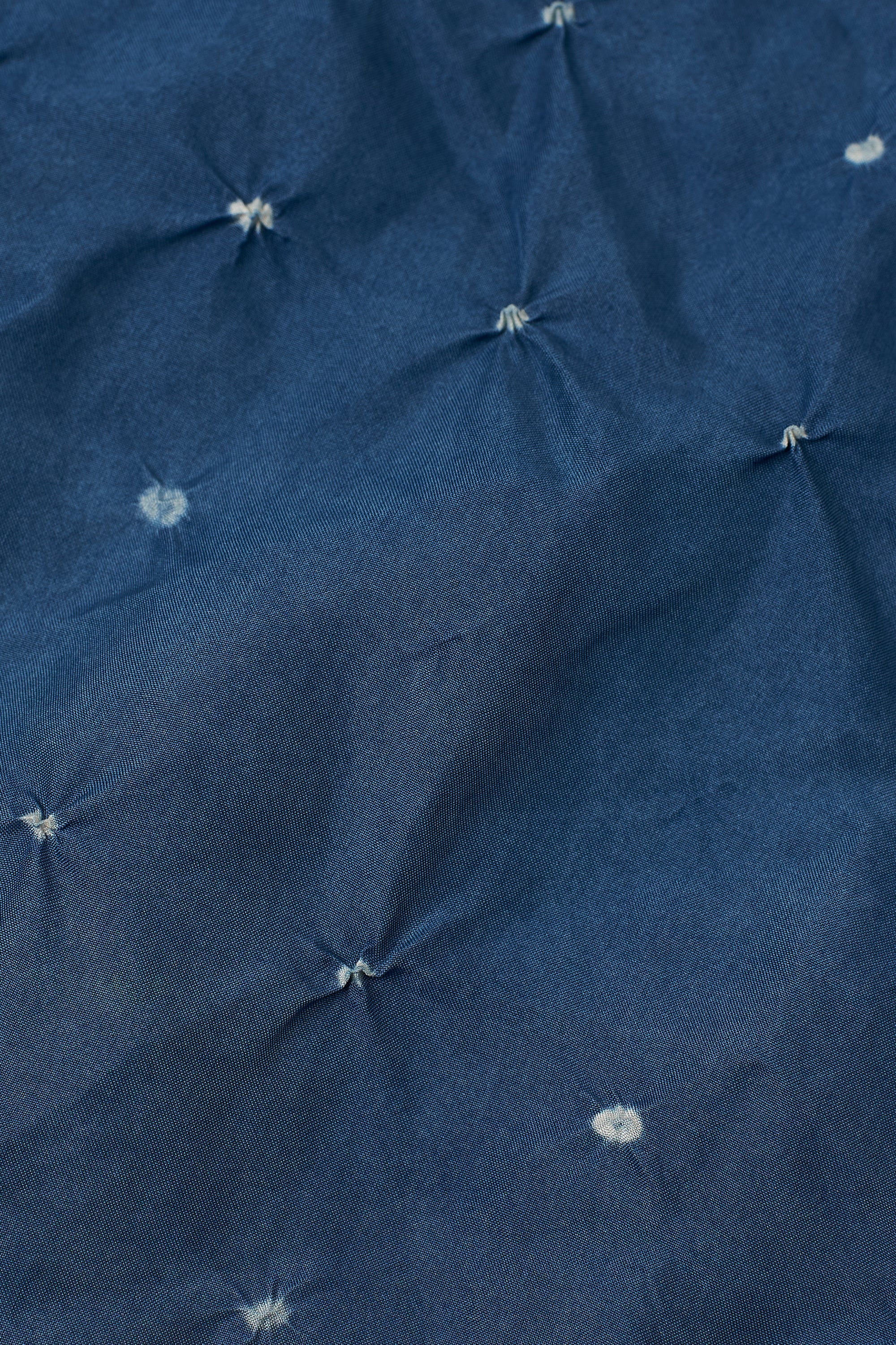 INDIGO SILK WITH BANDHANI FLARED DRESS