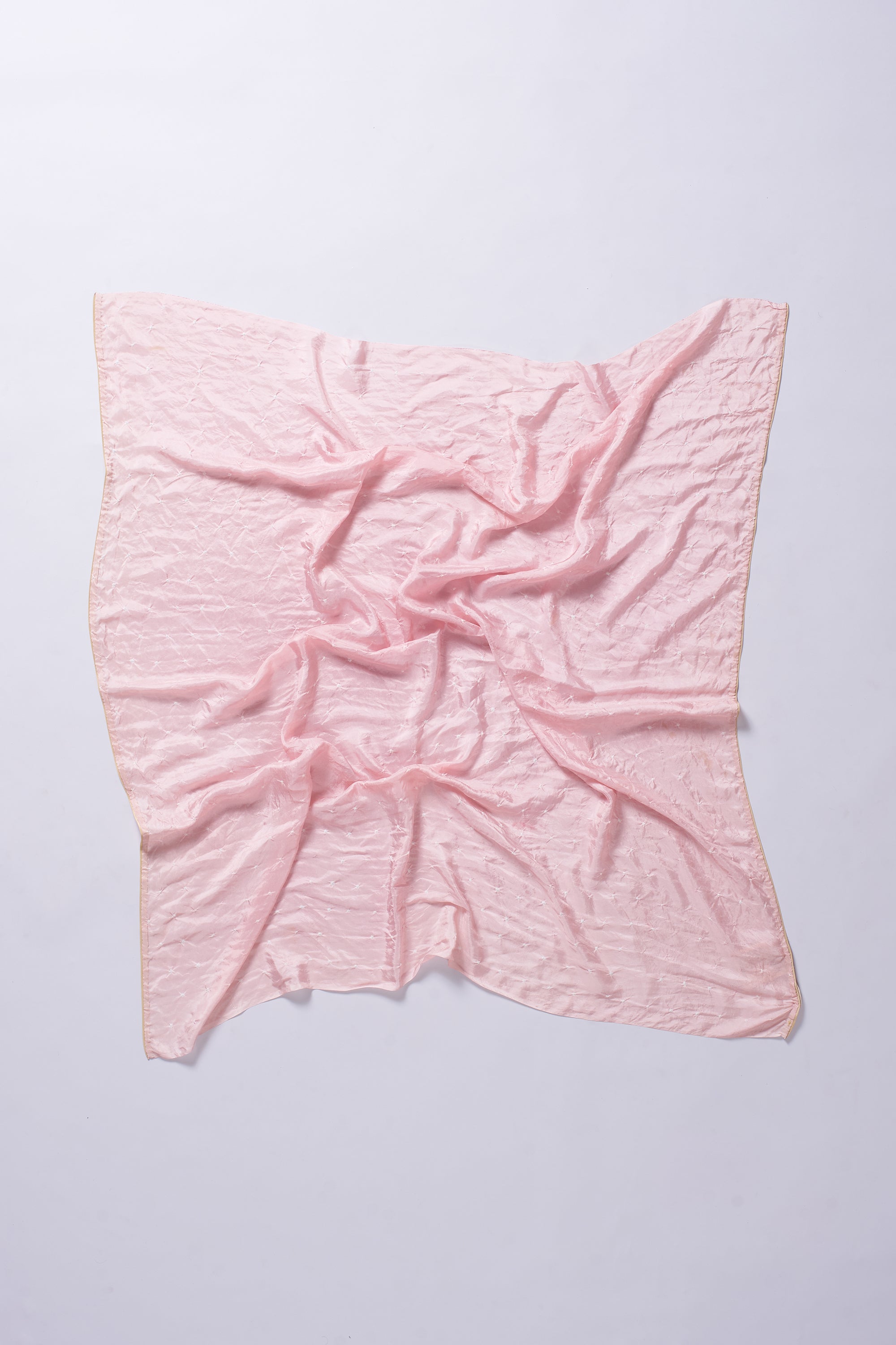 LIGHT PINK SILK WITH BANDHANI SCARF