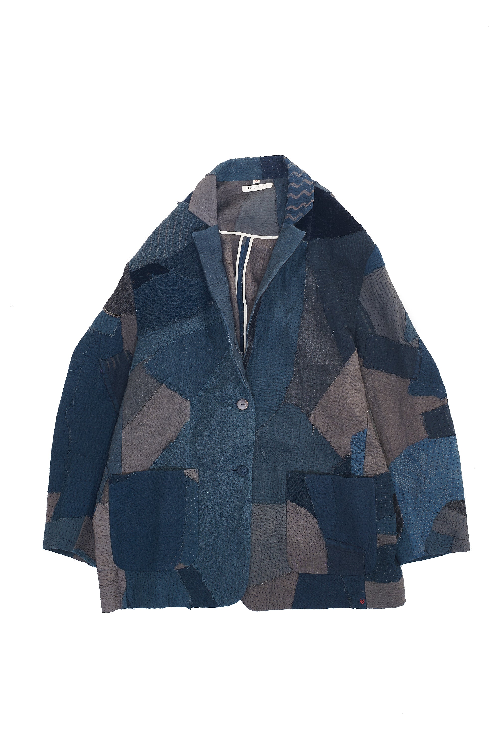 INDIGO BLACK QUILTED PATCHWORK JACKET