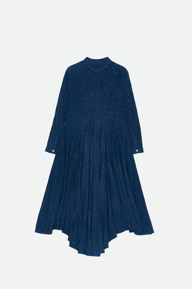 NATURAL INDIGO COTTON DRESS