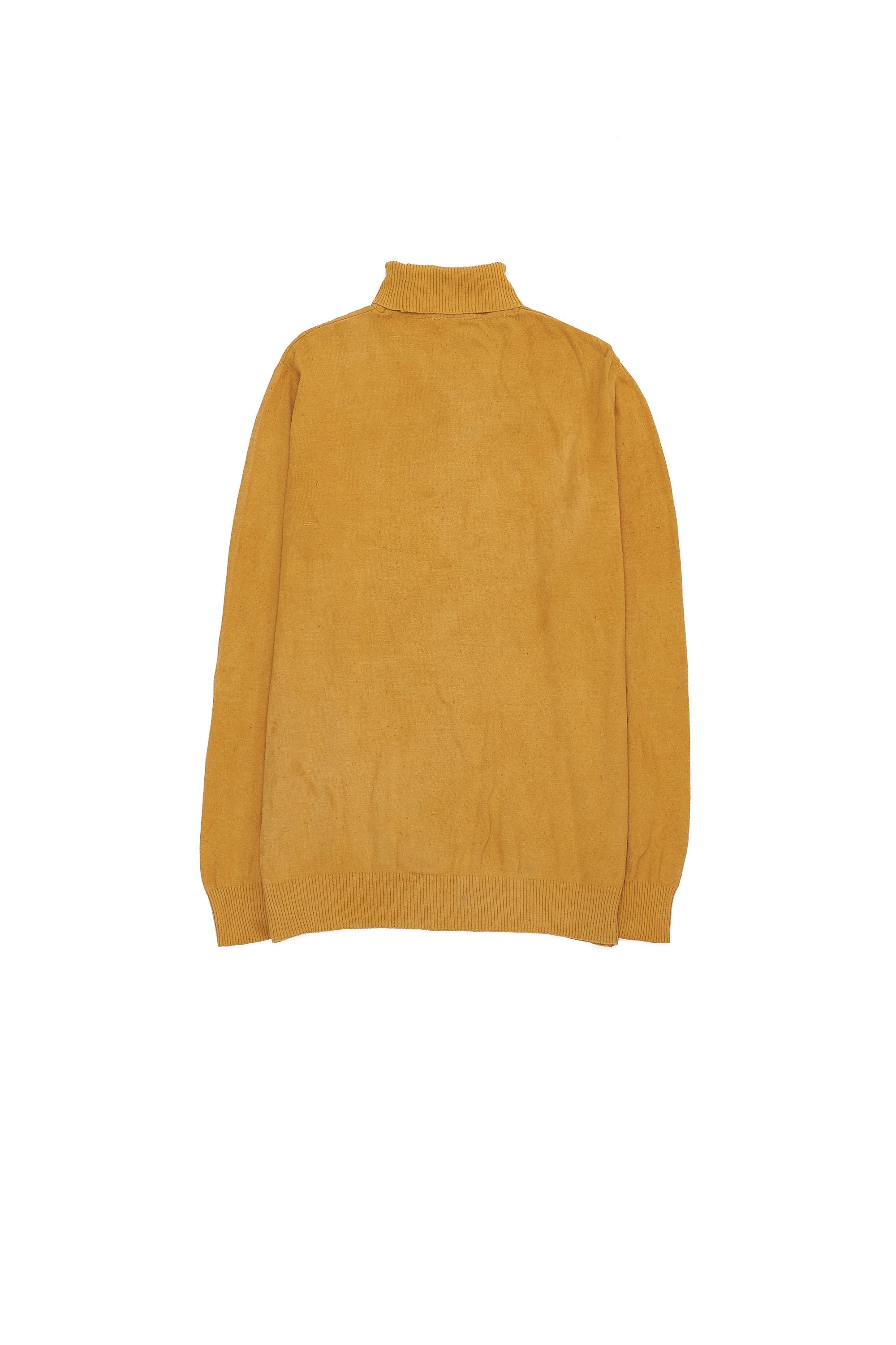 MUSTARD YELLOW TURTLE NECK FULL-SLEEVED COTTON T-SHIRT