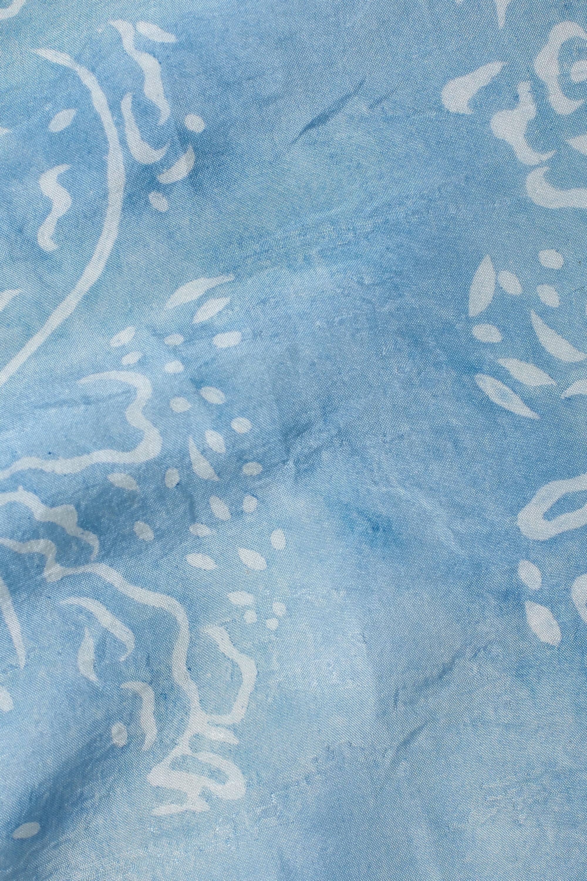 LIGHT INDIGO PRINTED SILK SHAWL
