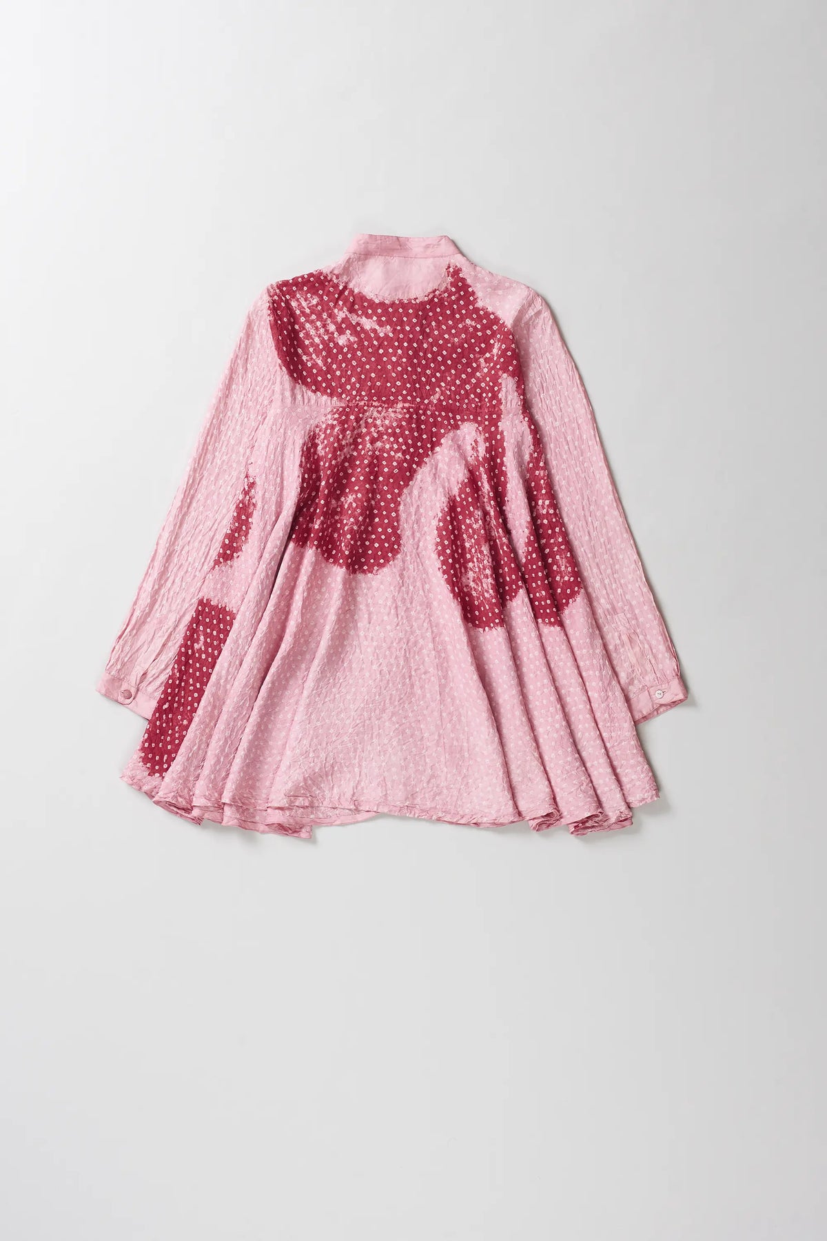 Flared Silk Handpainted Bandhani Shirt