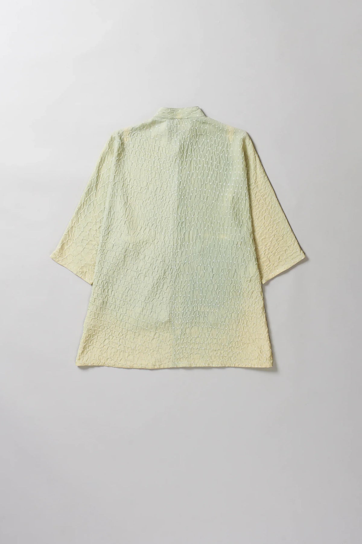 Silk Bandhani Unisex Shirt in Mint Green