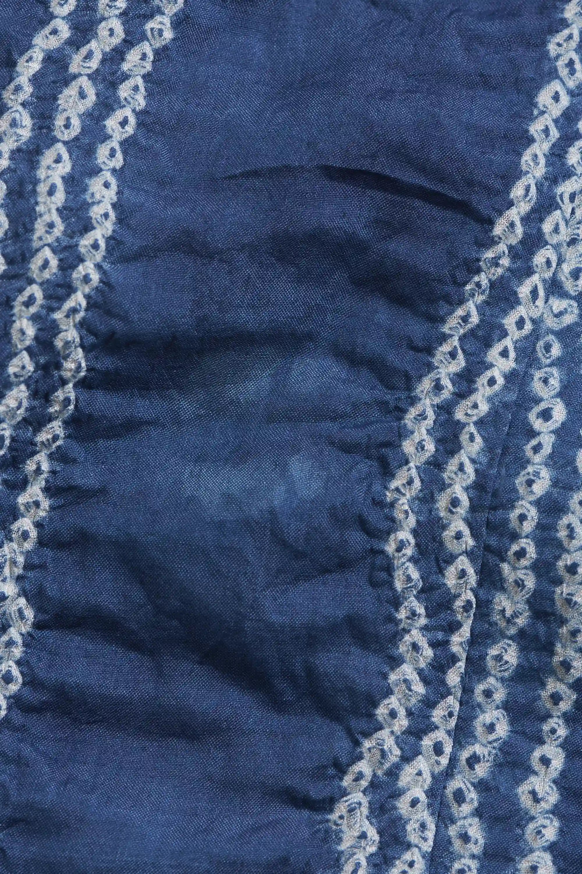 Medium Indigo Silk Bandhani Dress