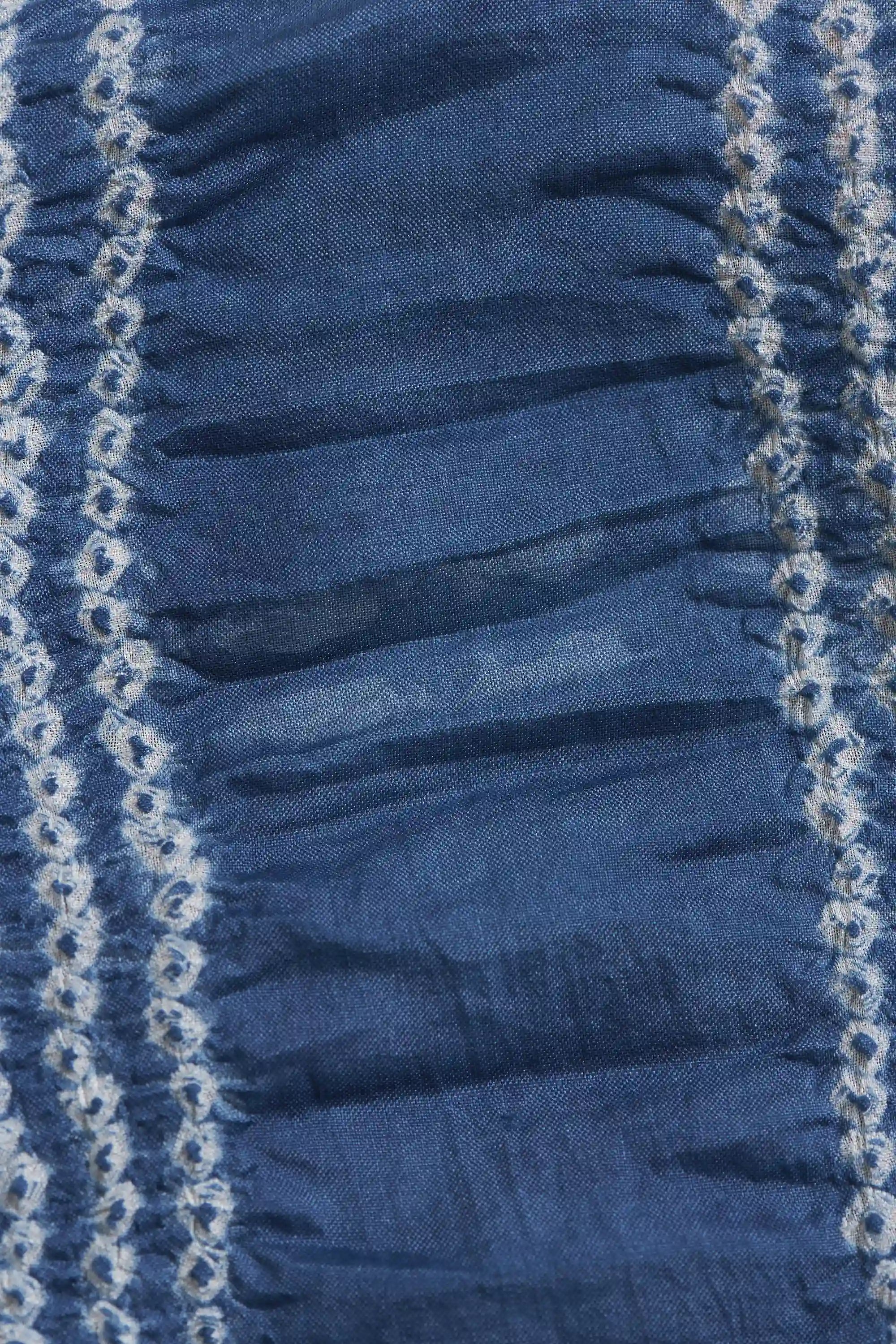 Medium Indigo Silk Bandhani Dress