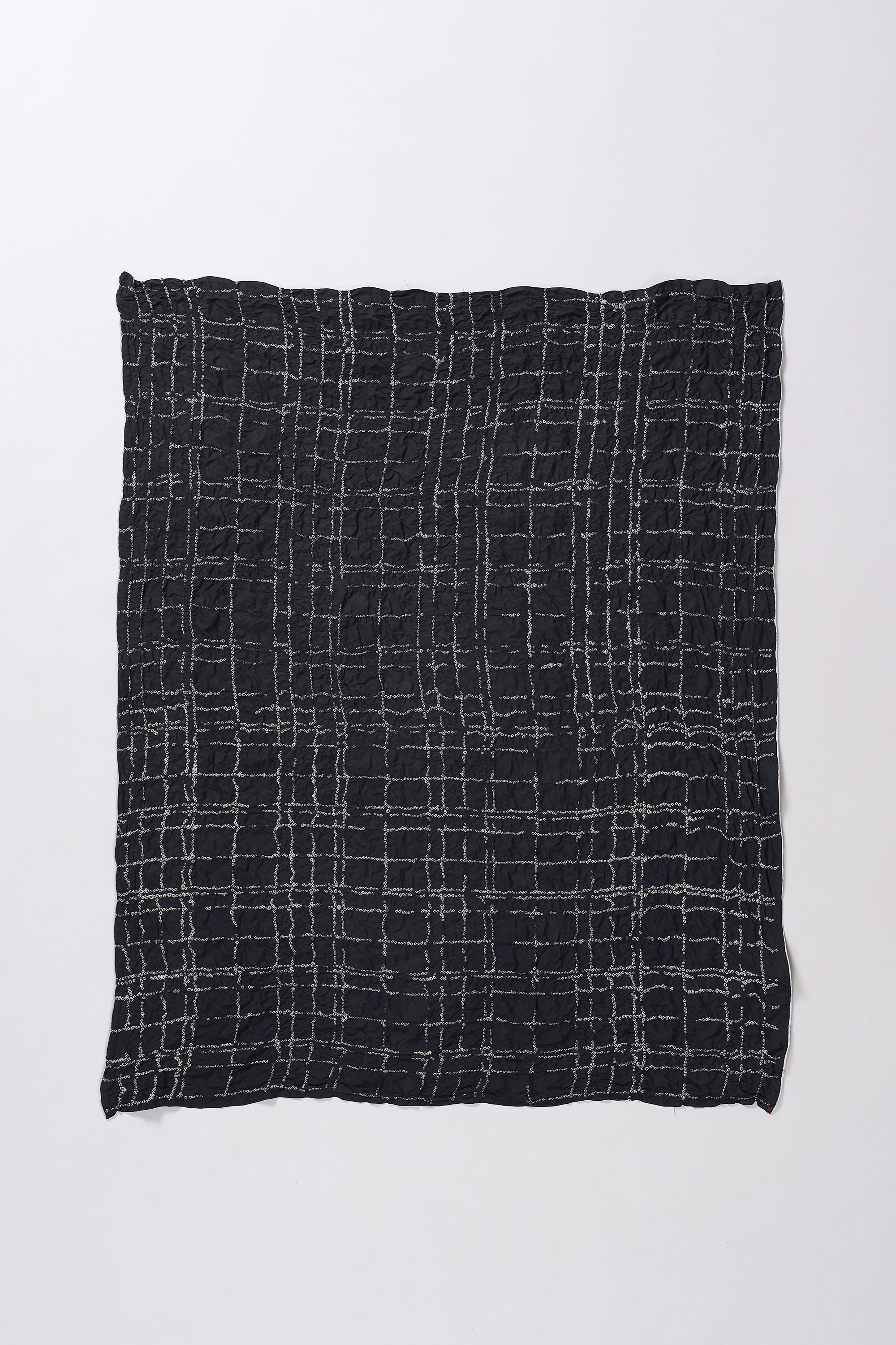 BLACK SILK SQUARE SCARF