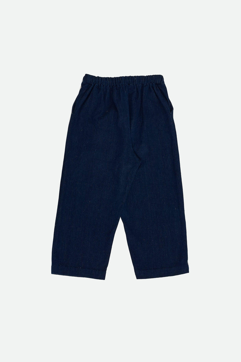 INDIGO ORGANIC COTTON YARN DYED TROUSERS