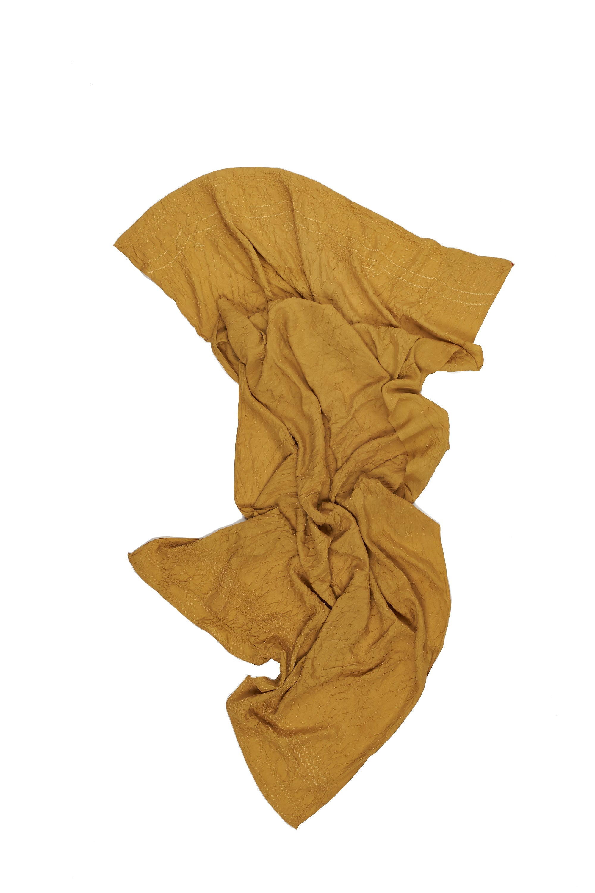 OCHRE YELLOW SILK BANDHANI SHAWL
