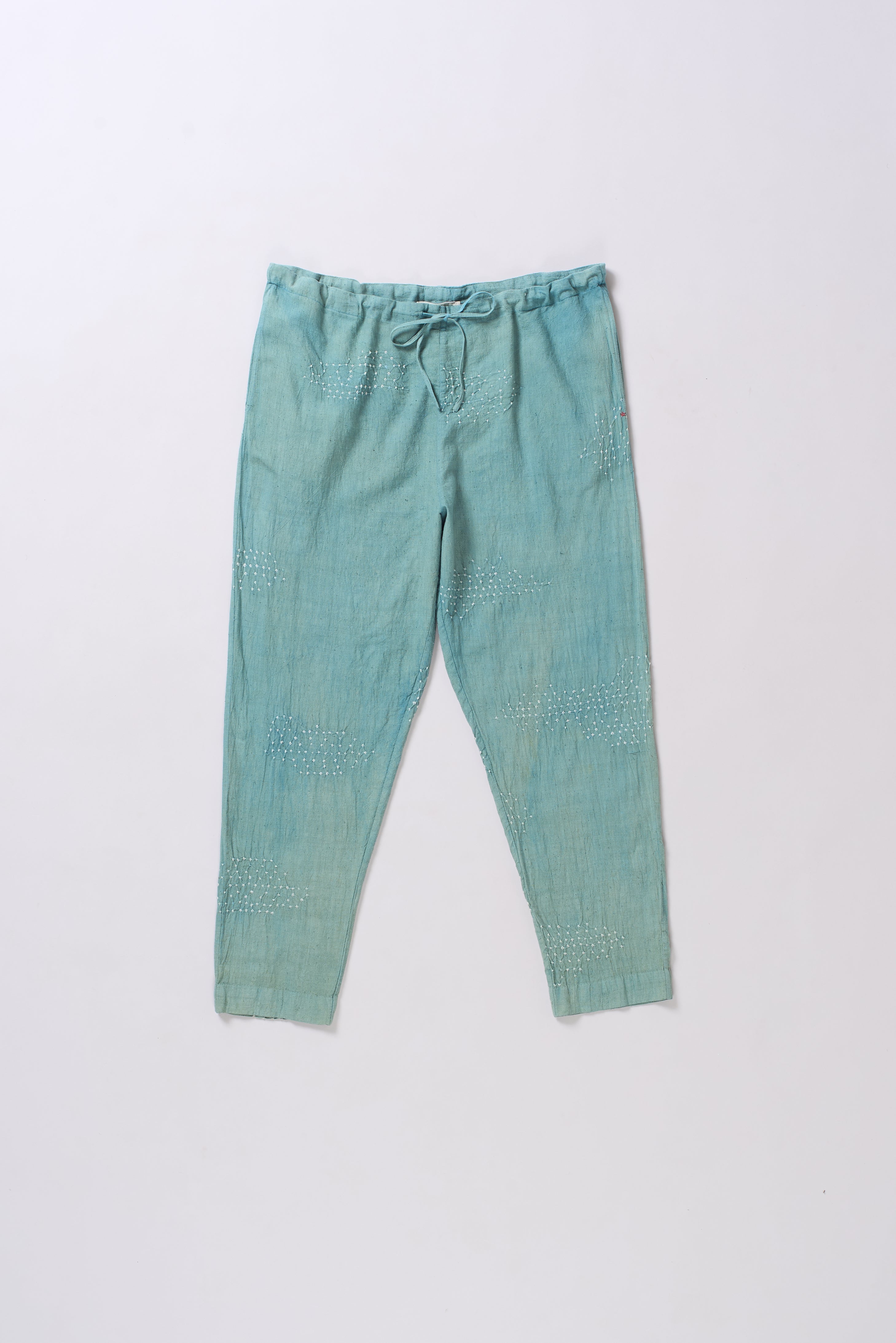 OCEAN BLUE DYED BANDHANI COTTON PANTS