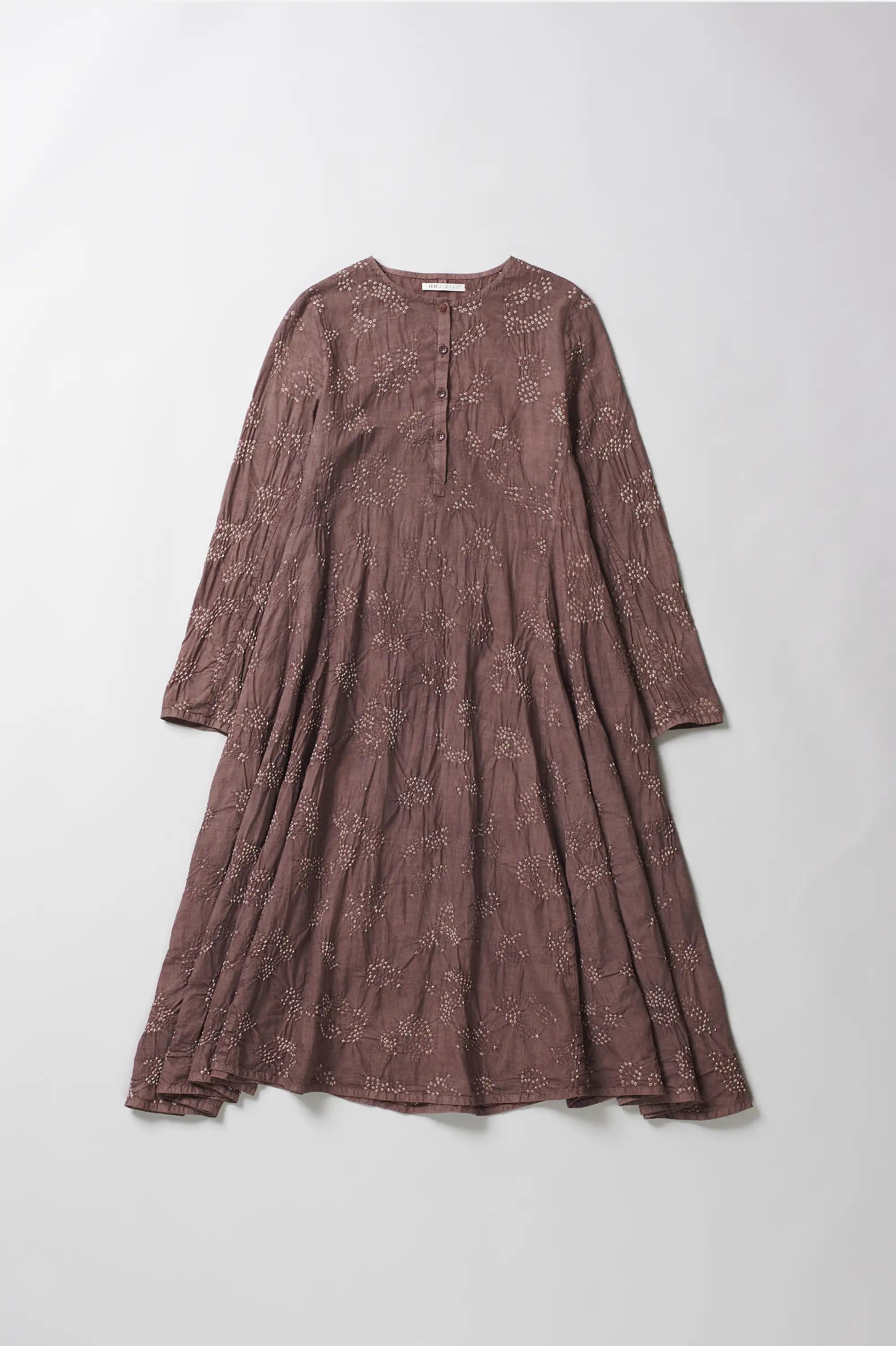 Burnt Umber Fine Cotton Bandhani Dress