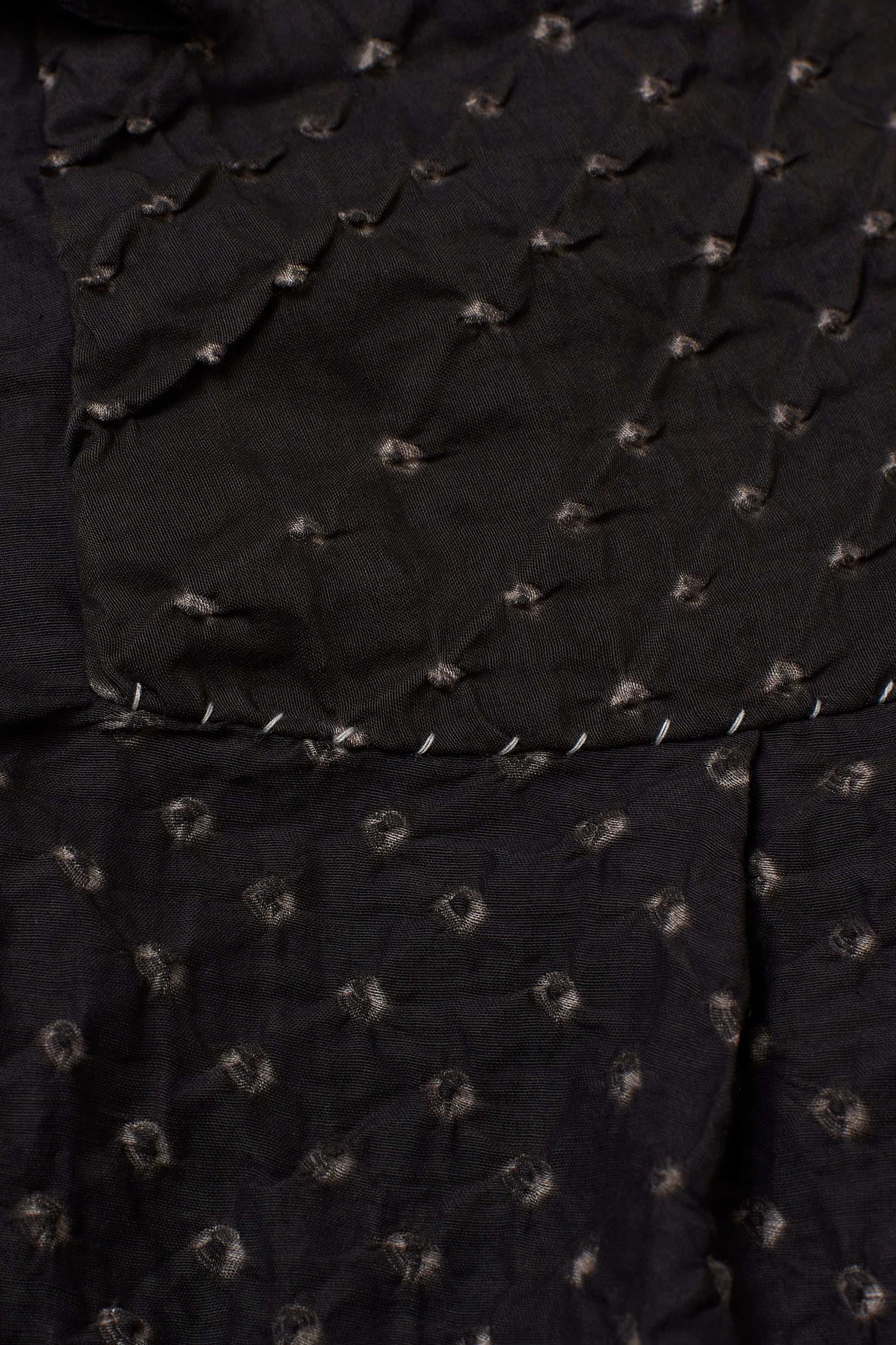 Close-up of a black textured fabric