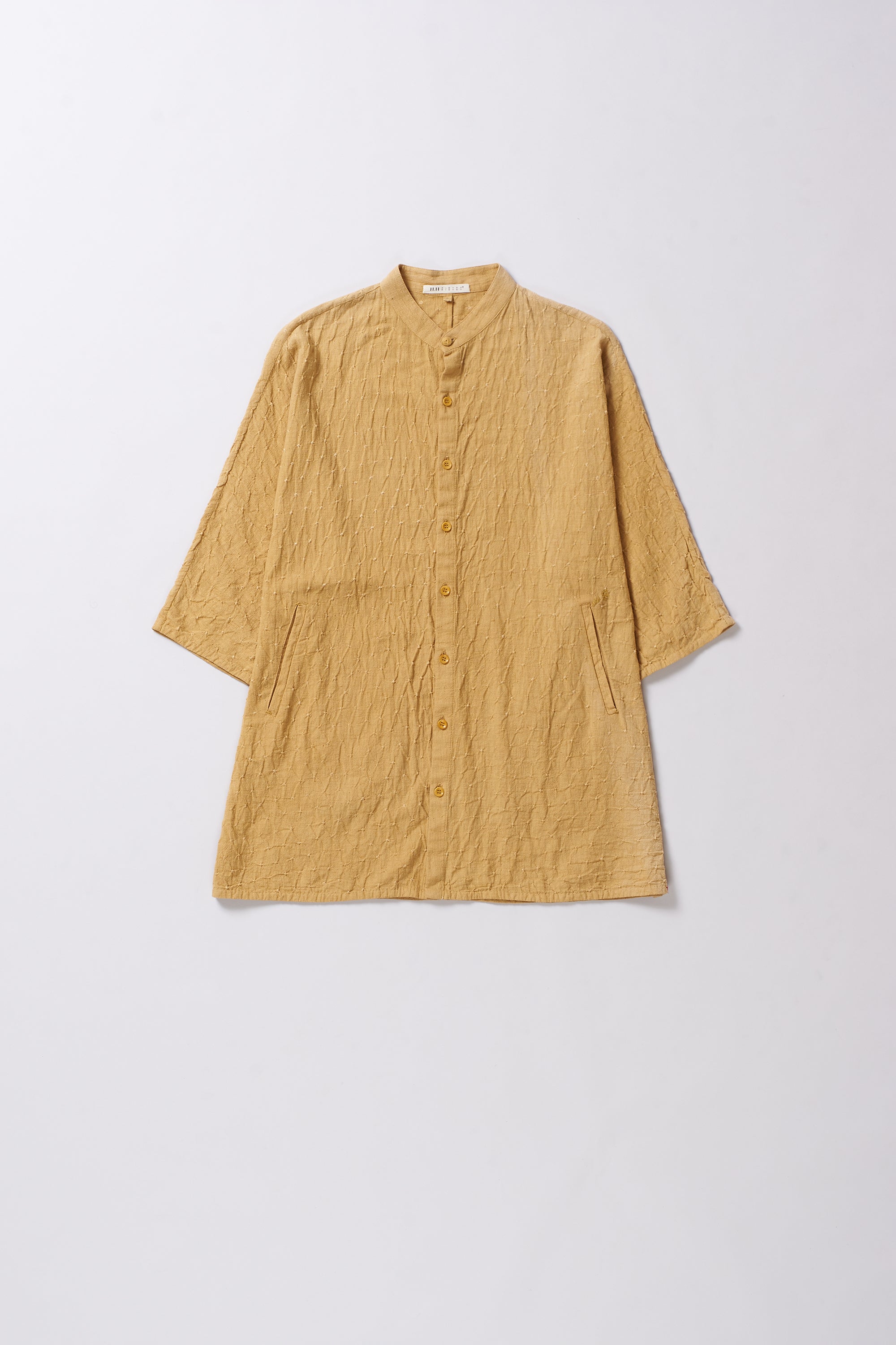 MUSTARD YELLOW BANDHANI COTTON UNISEX SHIRT
