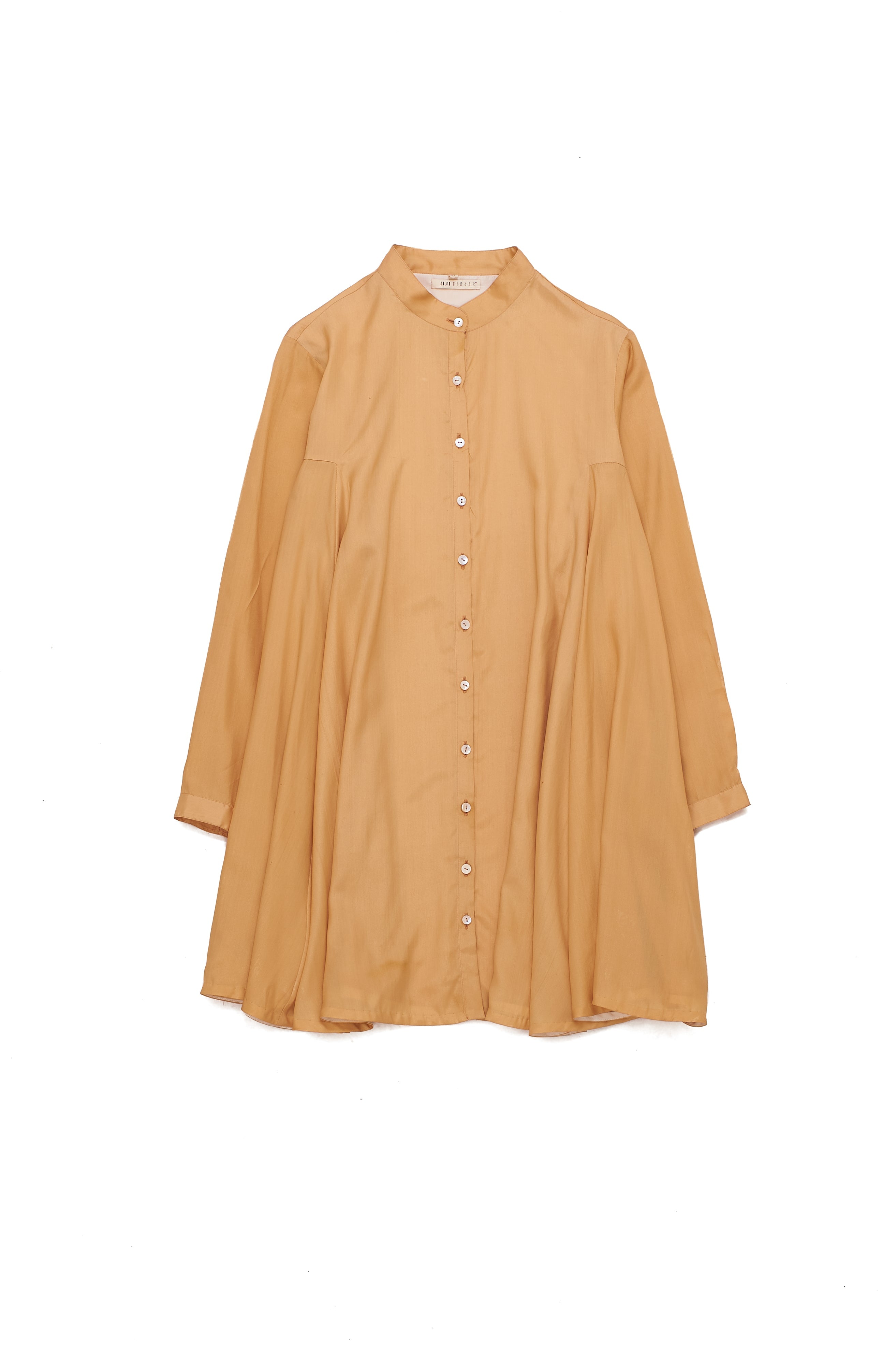 TEA ROSE SILK FLARED SHIRT