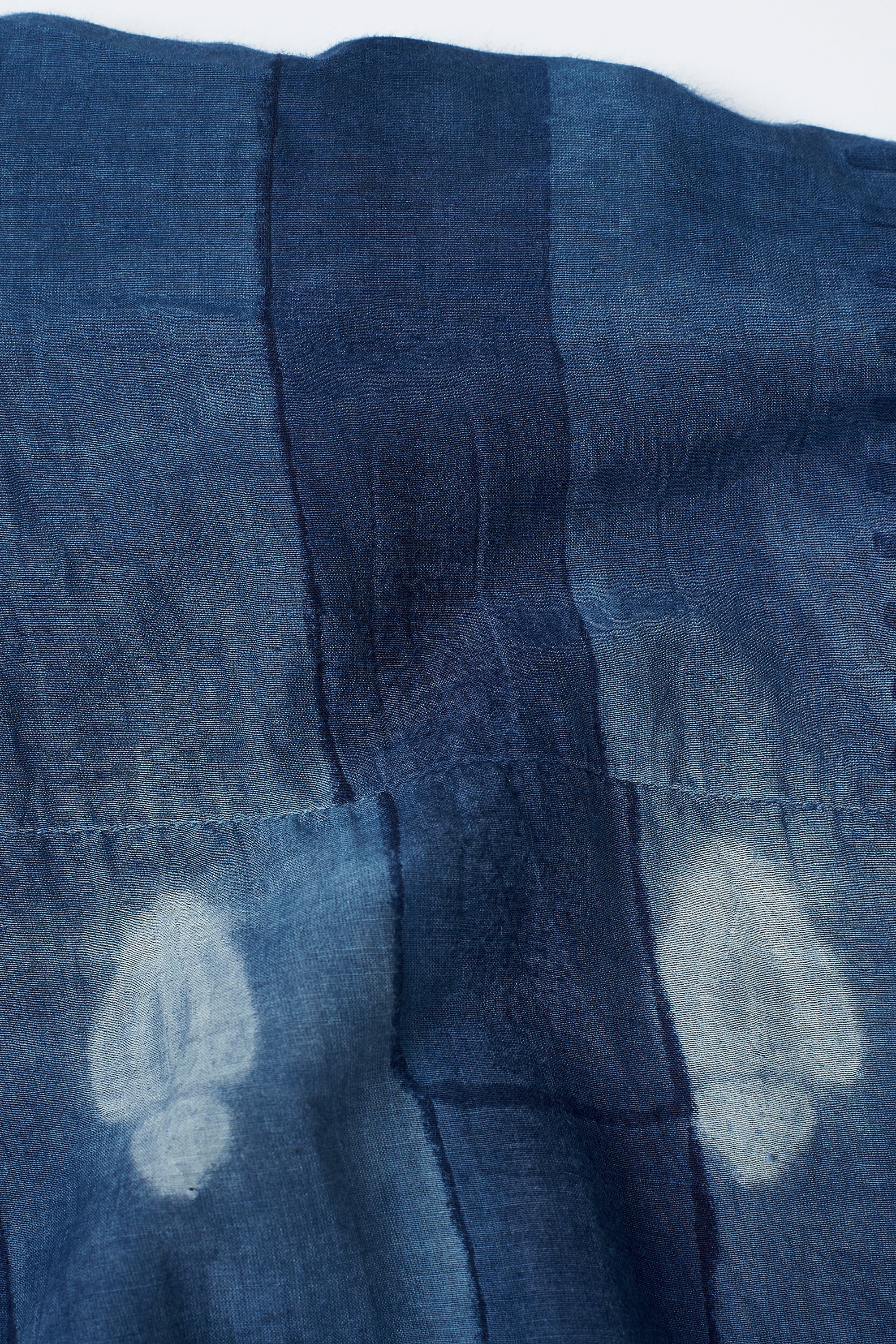 MEDIUM INDIGO SHIBORI AND HANDPAINTED SILK DRESS