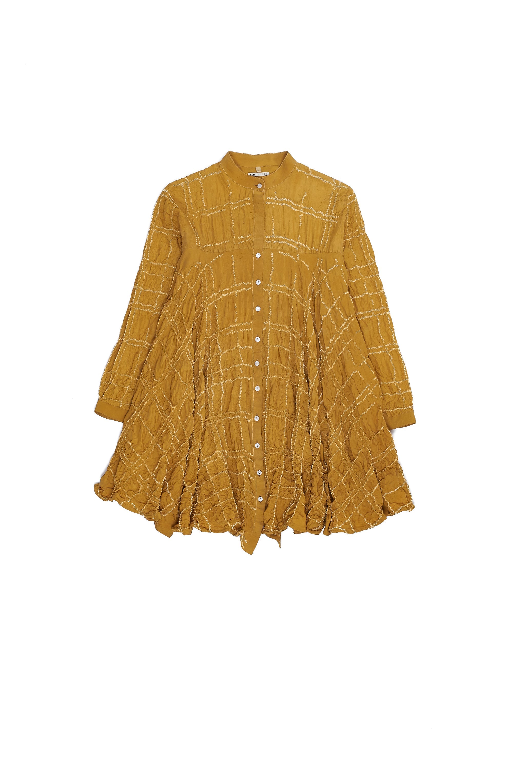 MUSTARD YELLOW SILK SHIRT