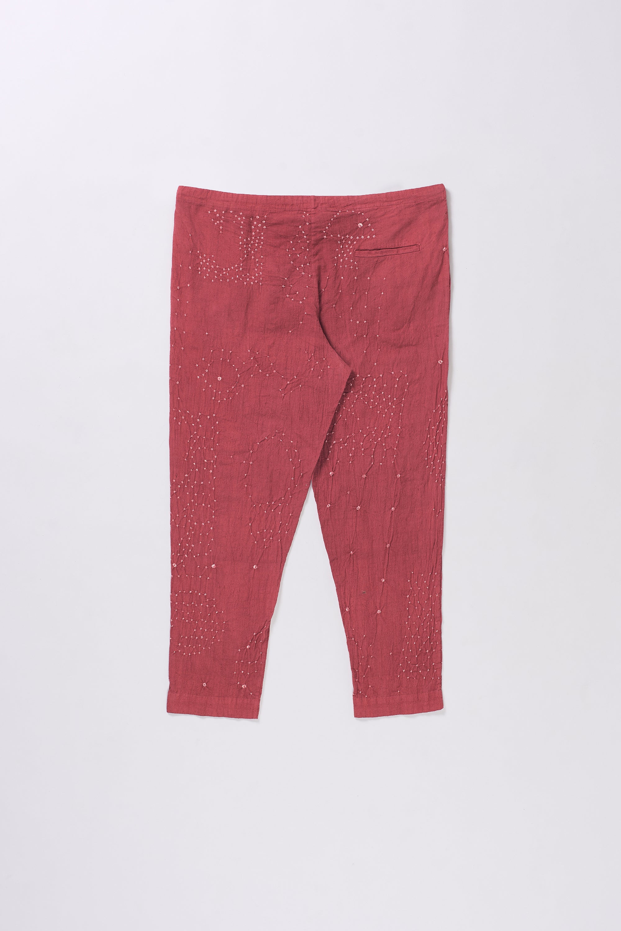 CRIMSON PINK COTTON BANDHANI PANT