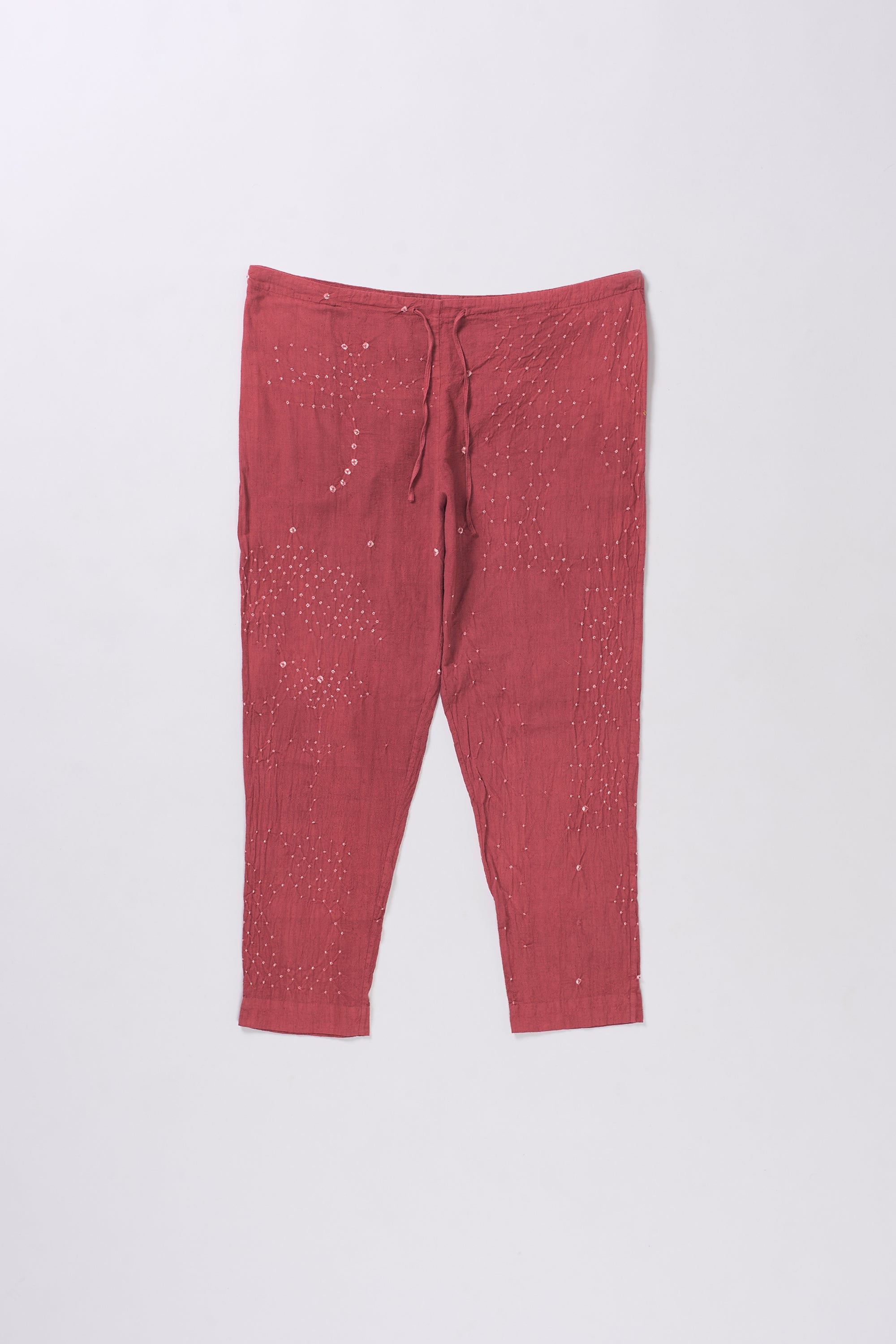 CRIMSON PINK COTTON BANDHANI PANT