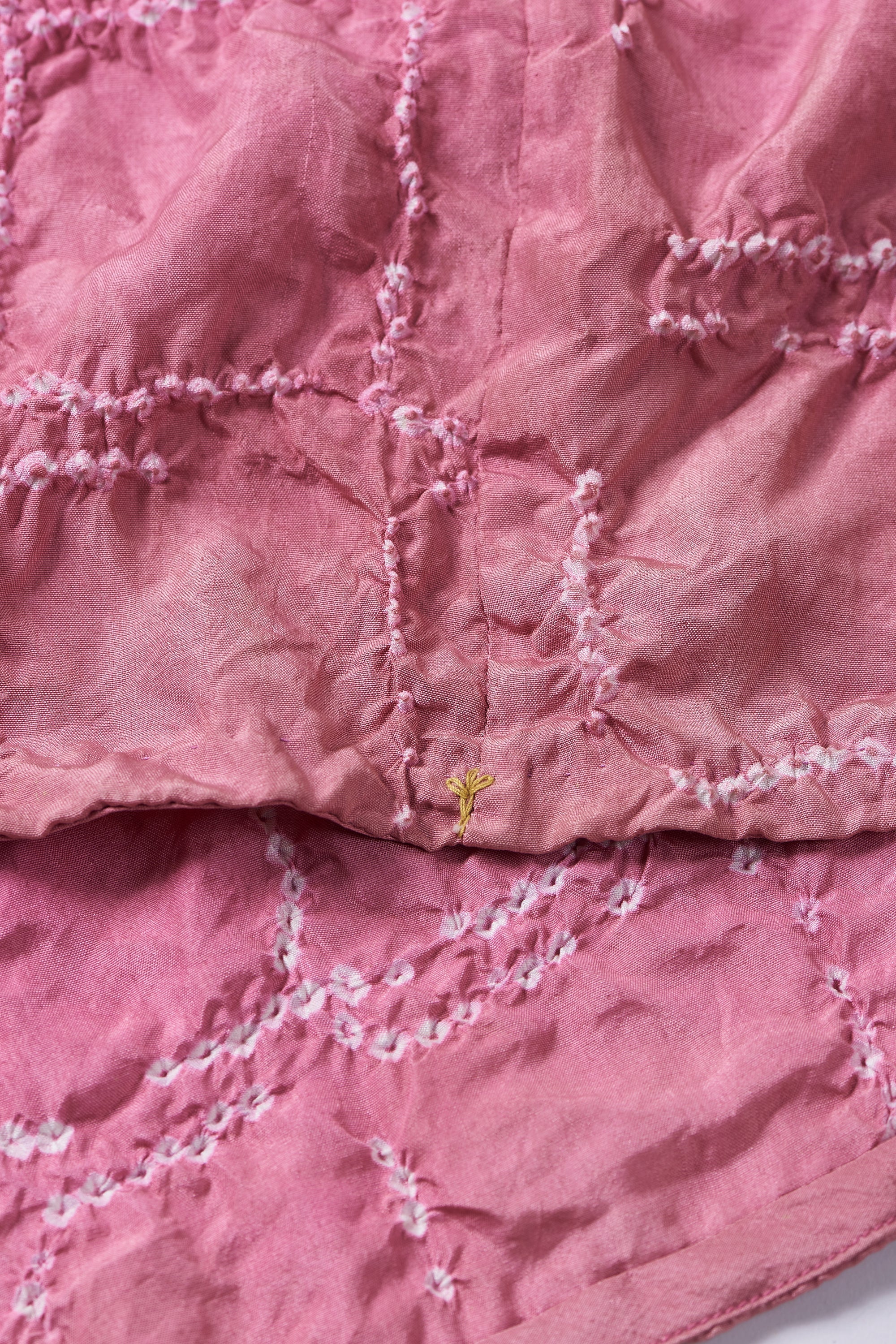 RELAXED FIT SILK BANDHANI DRESS IN FUSHIA PINK