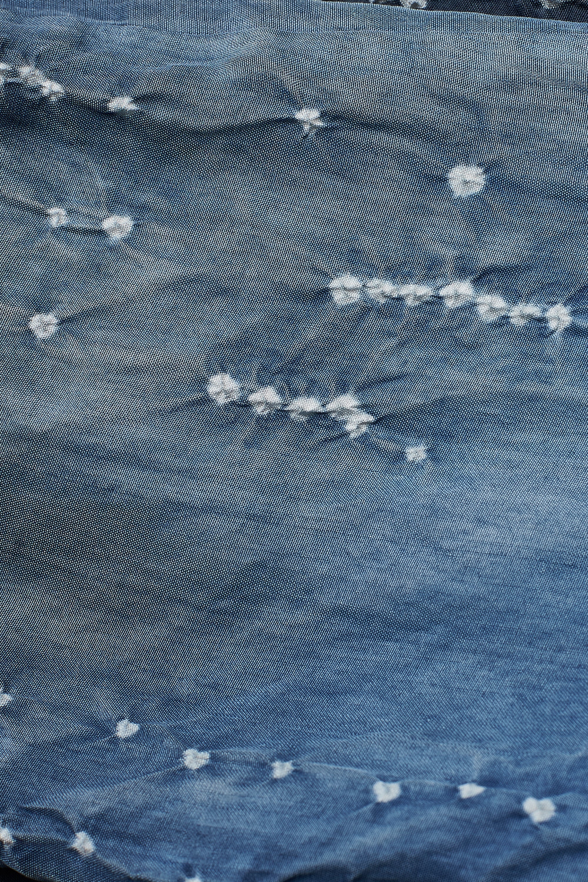 MIDNIGHT INDIGO SILK DRESS WITH BANDHANI