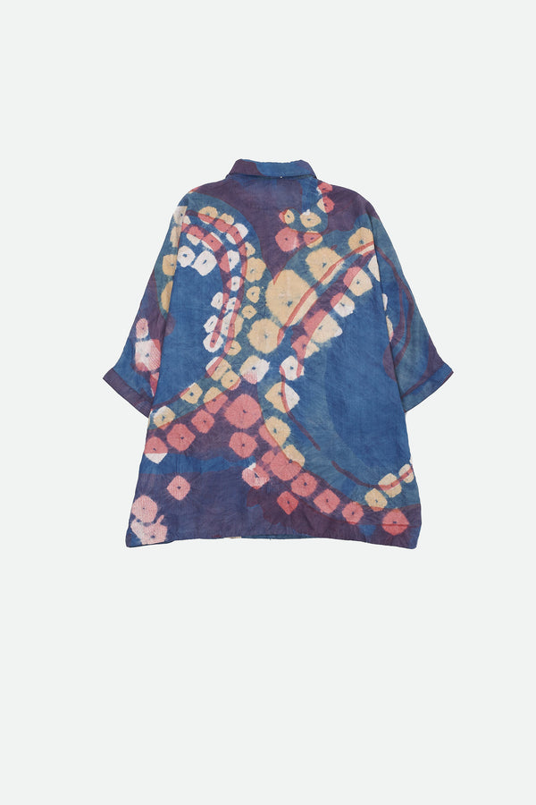 SCREEN PRINTED SHIRT WITH BANDHANI