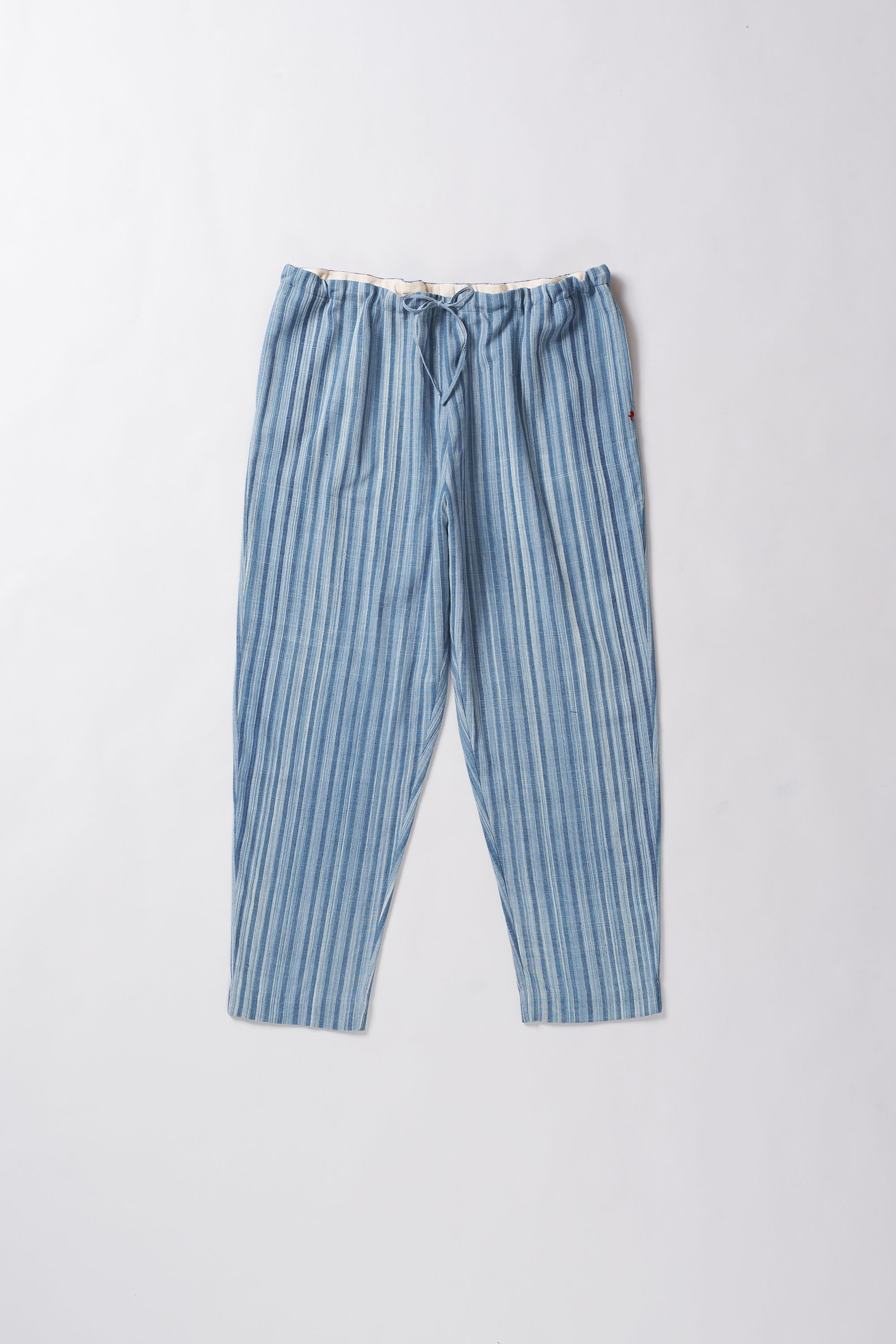 Blue and white striped pants
