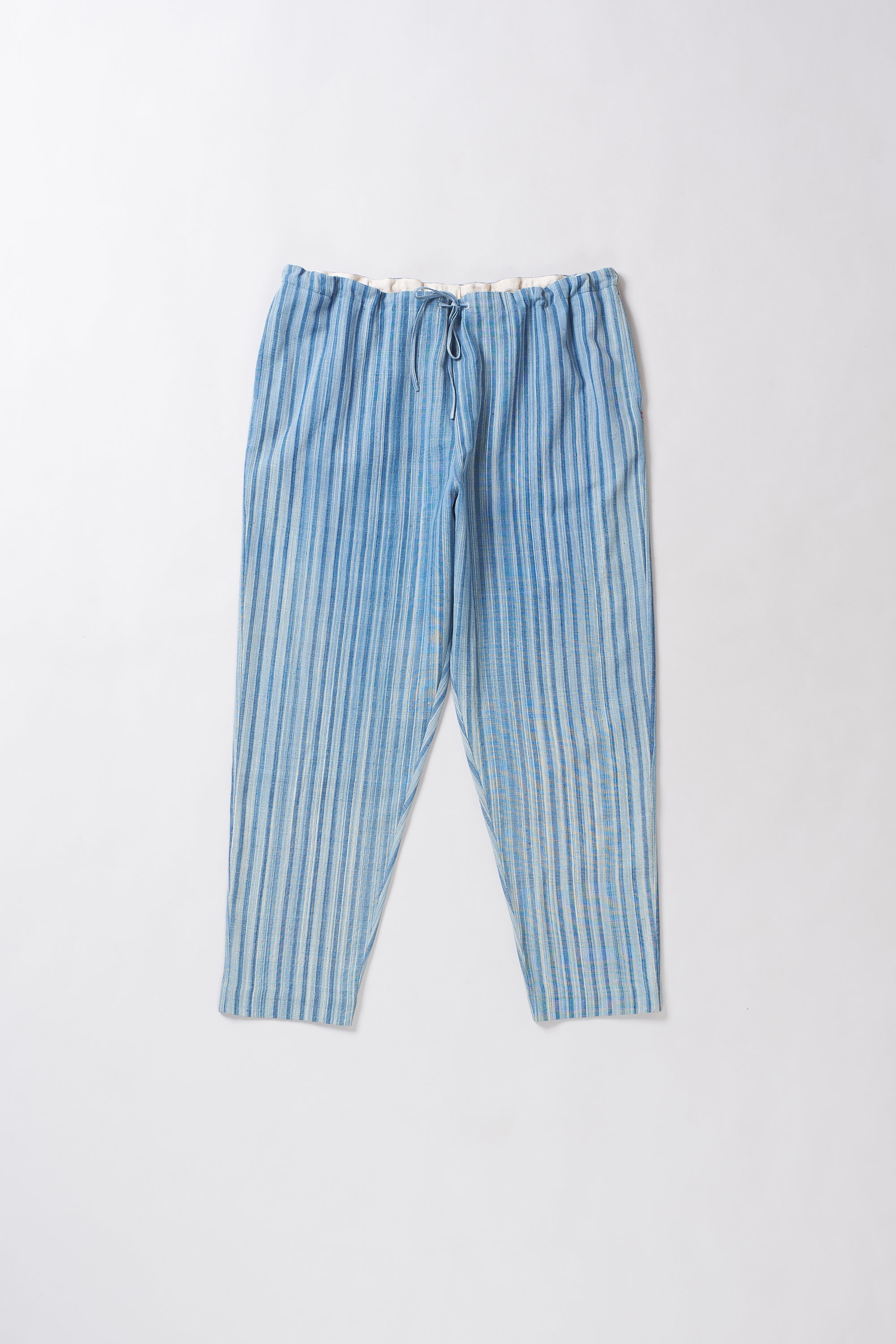 Blue and white striped pants