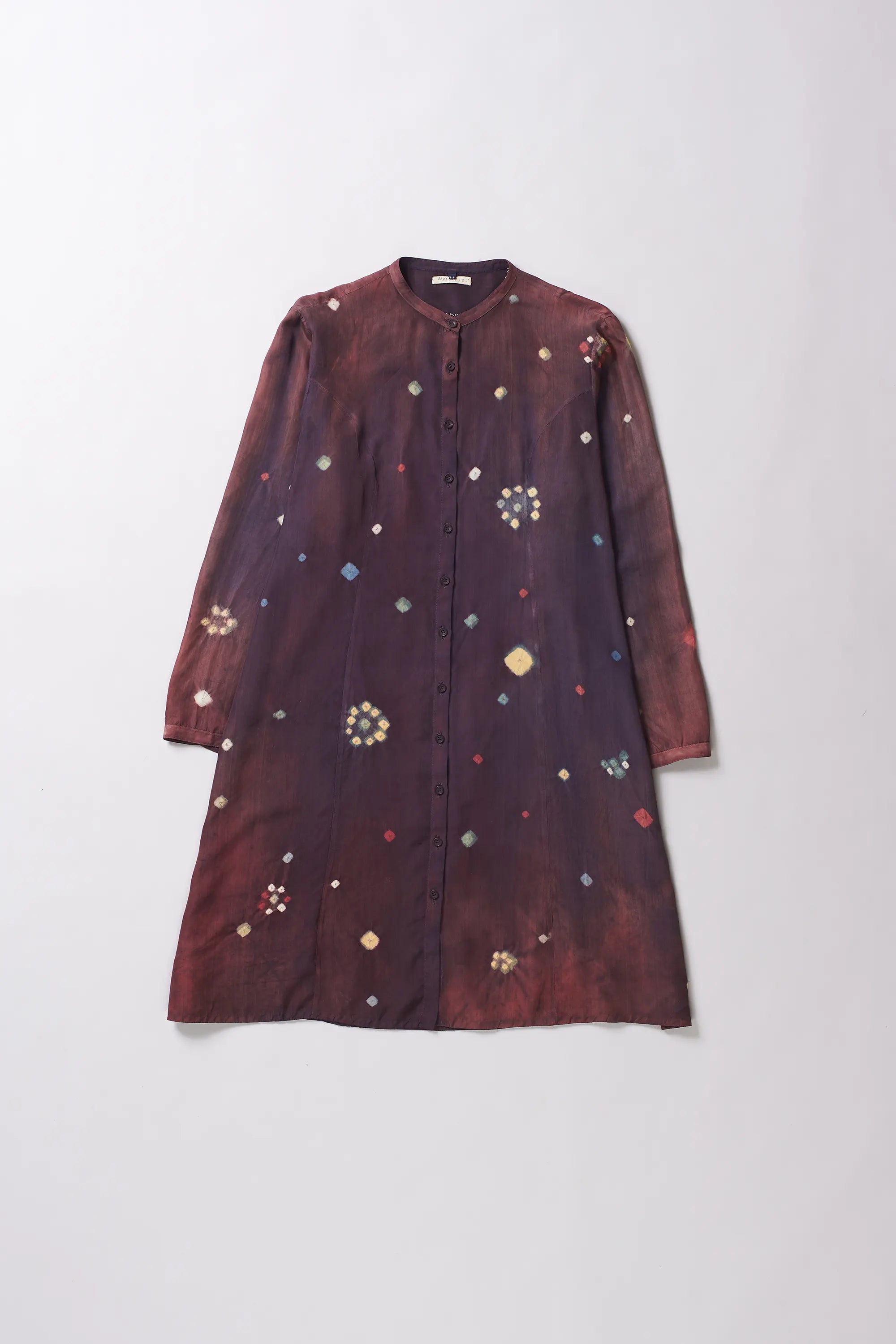 Silk Shirt Dress in Bandhani